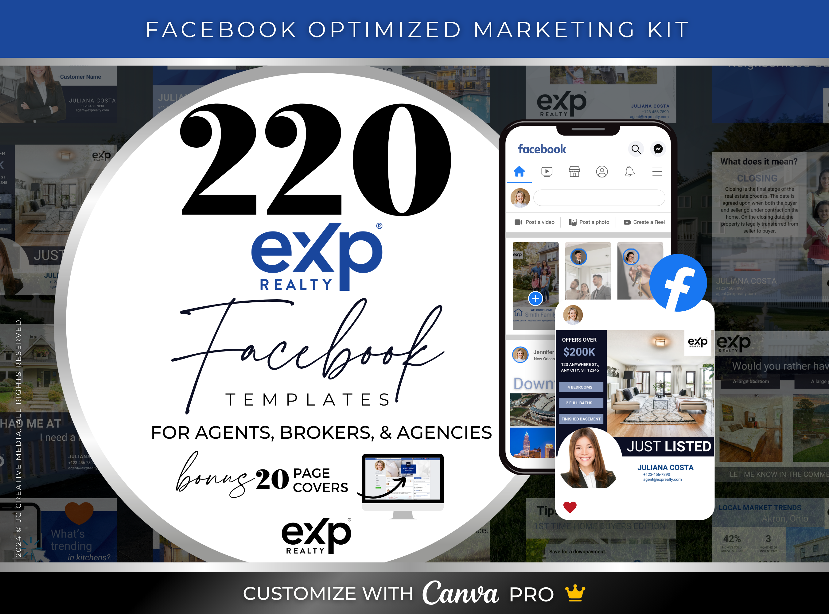 eXp Canva Templates for Real Estate Facebook Marketing and Realtor Branding