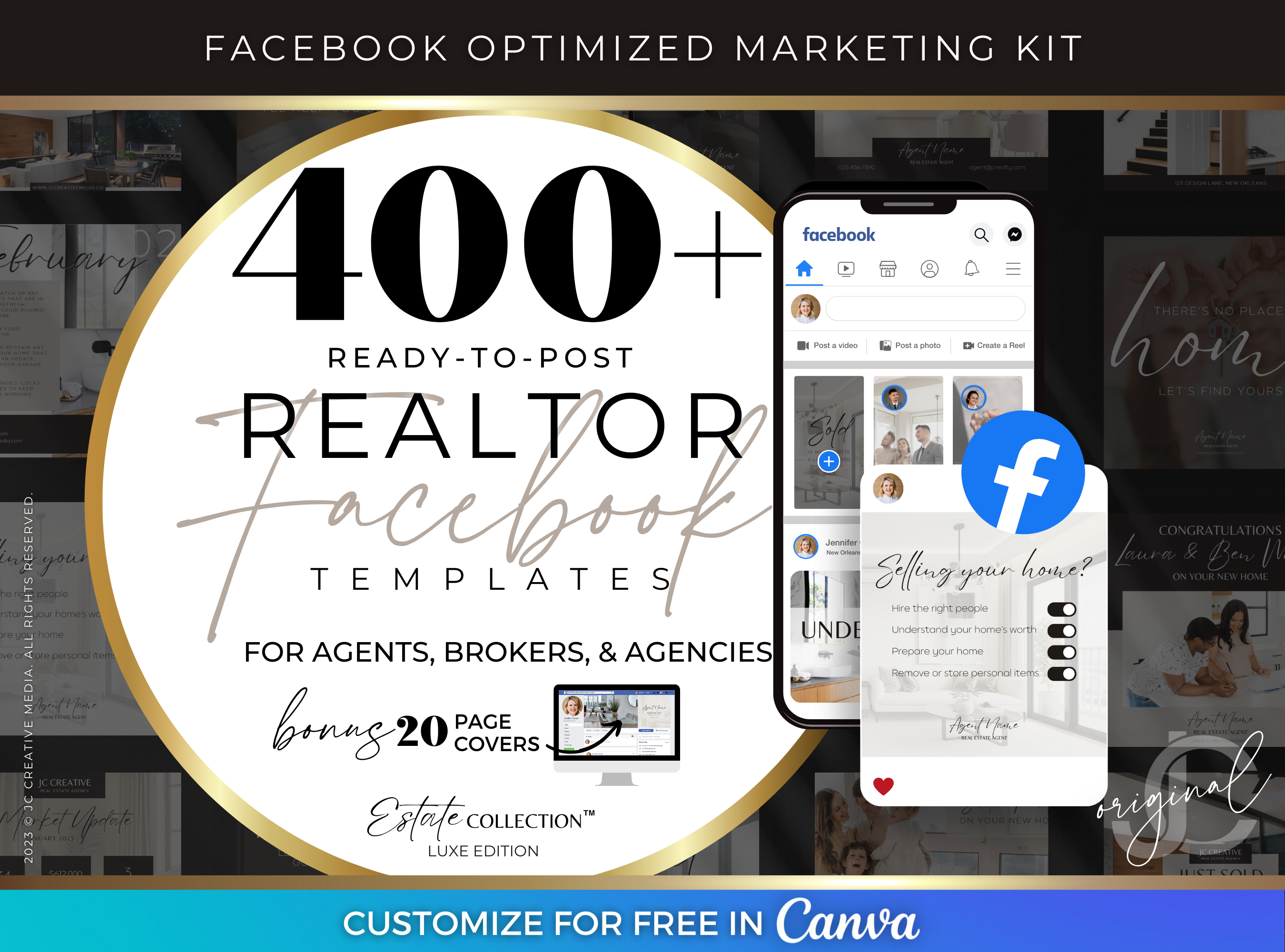 Luxury Real Estate Marketing Template Kit for Real Estate Agents & Brokers (Canva Templates)