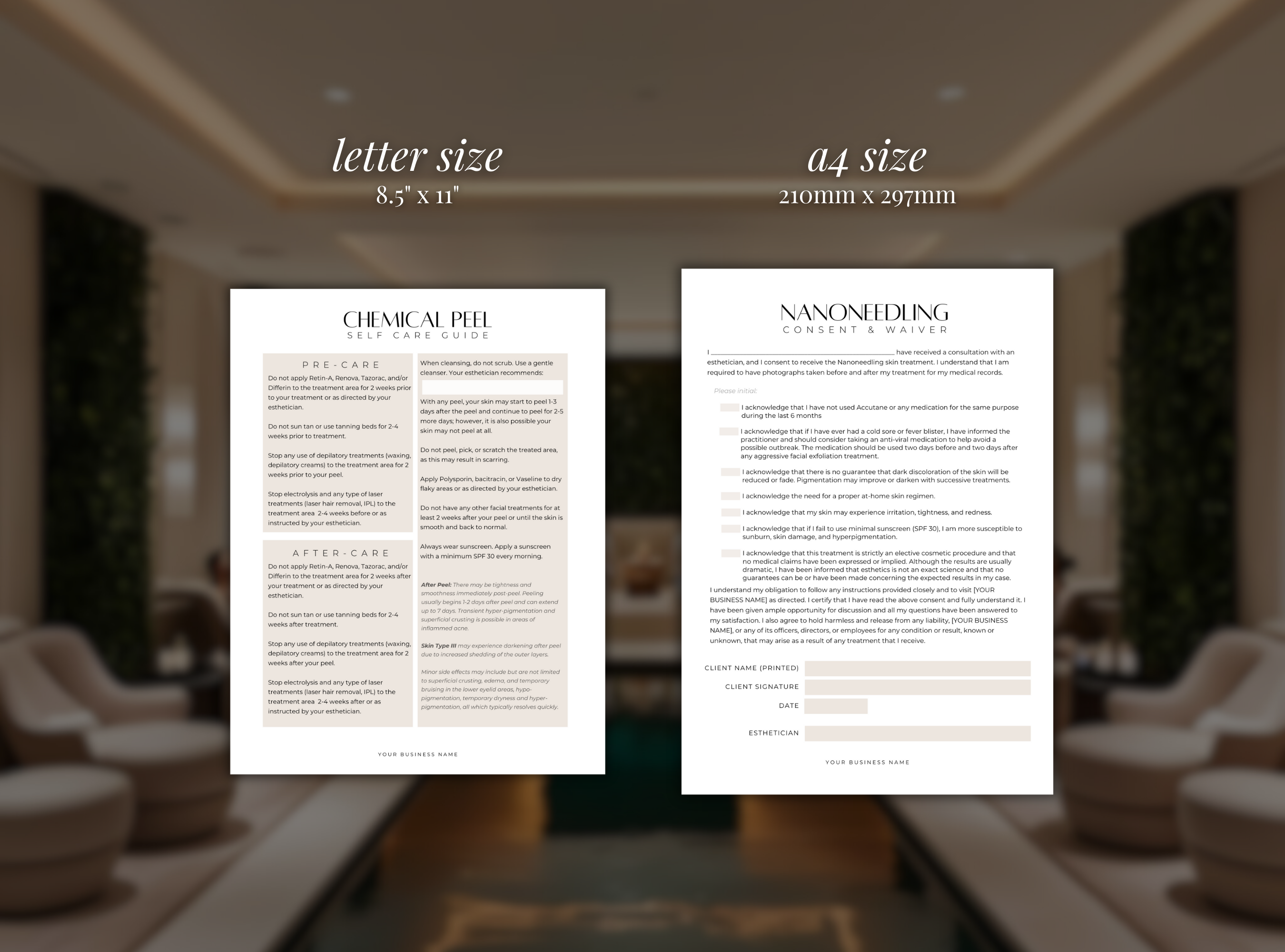 The Esthetician & Med Spa Form Suite