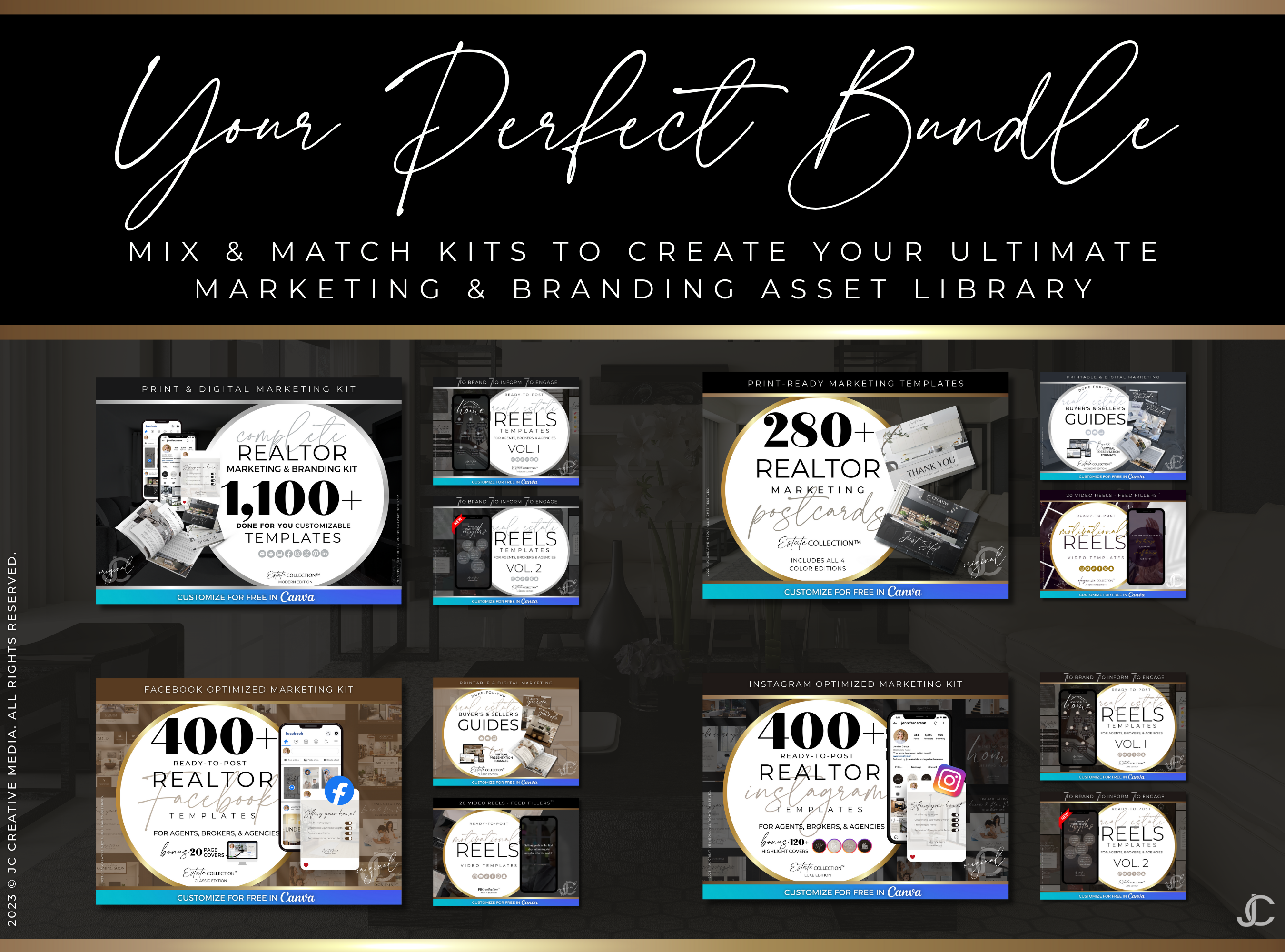 280+ Postcard Templates for Real Estate Marketing & Realtor Farming | Estate Collection™ ALL Color Editions!