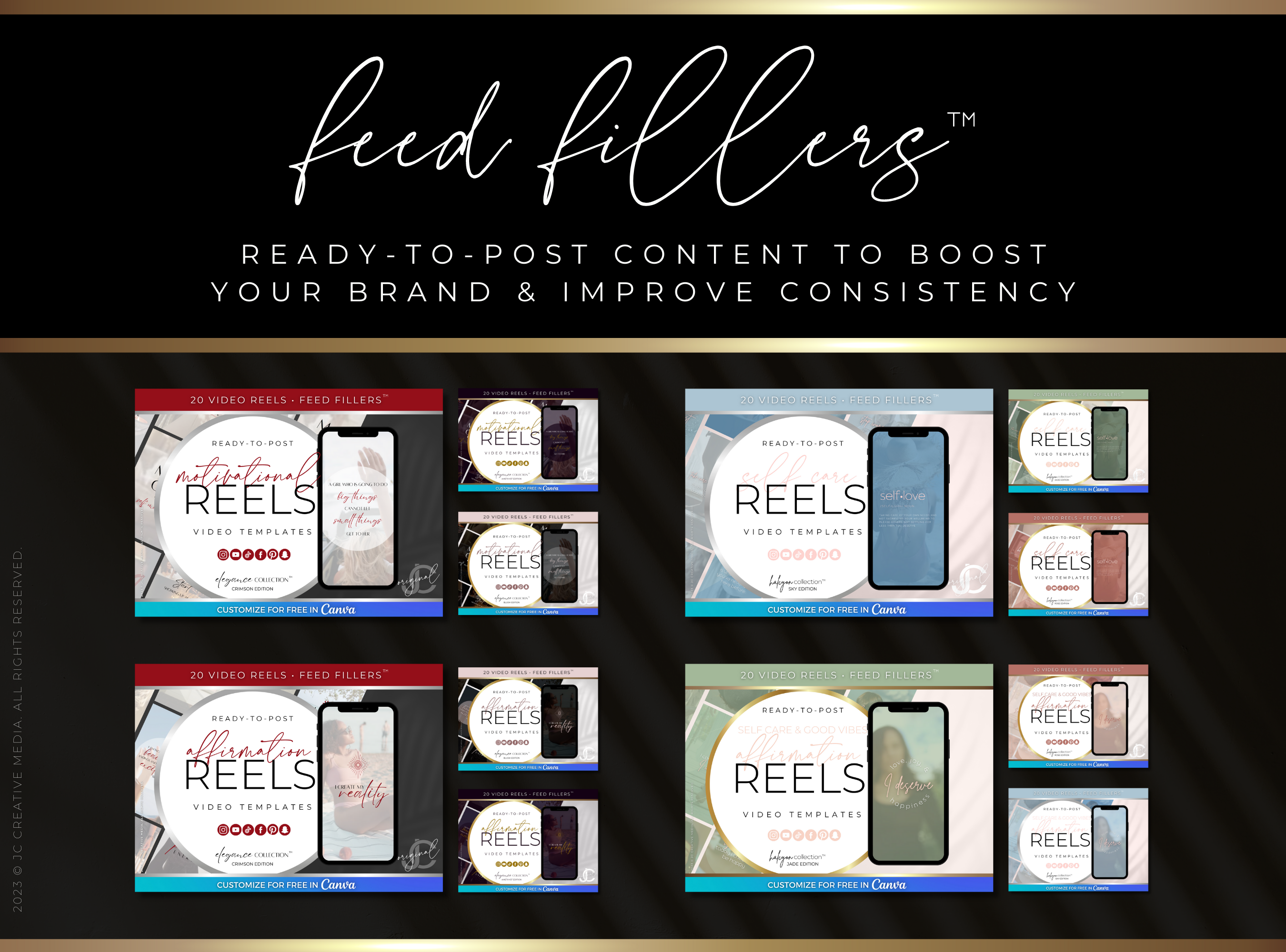 21 Spa/Esthetician Skincare Marketing Reels Posts (Canva Video Templates) | Aesthete Collection™ Vogue Edition