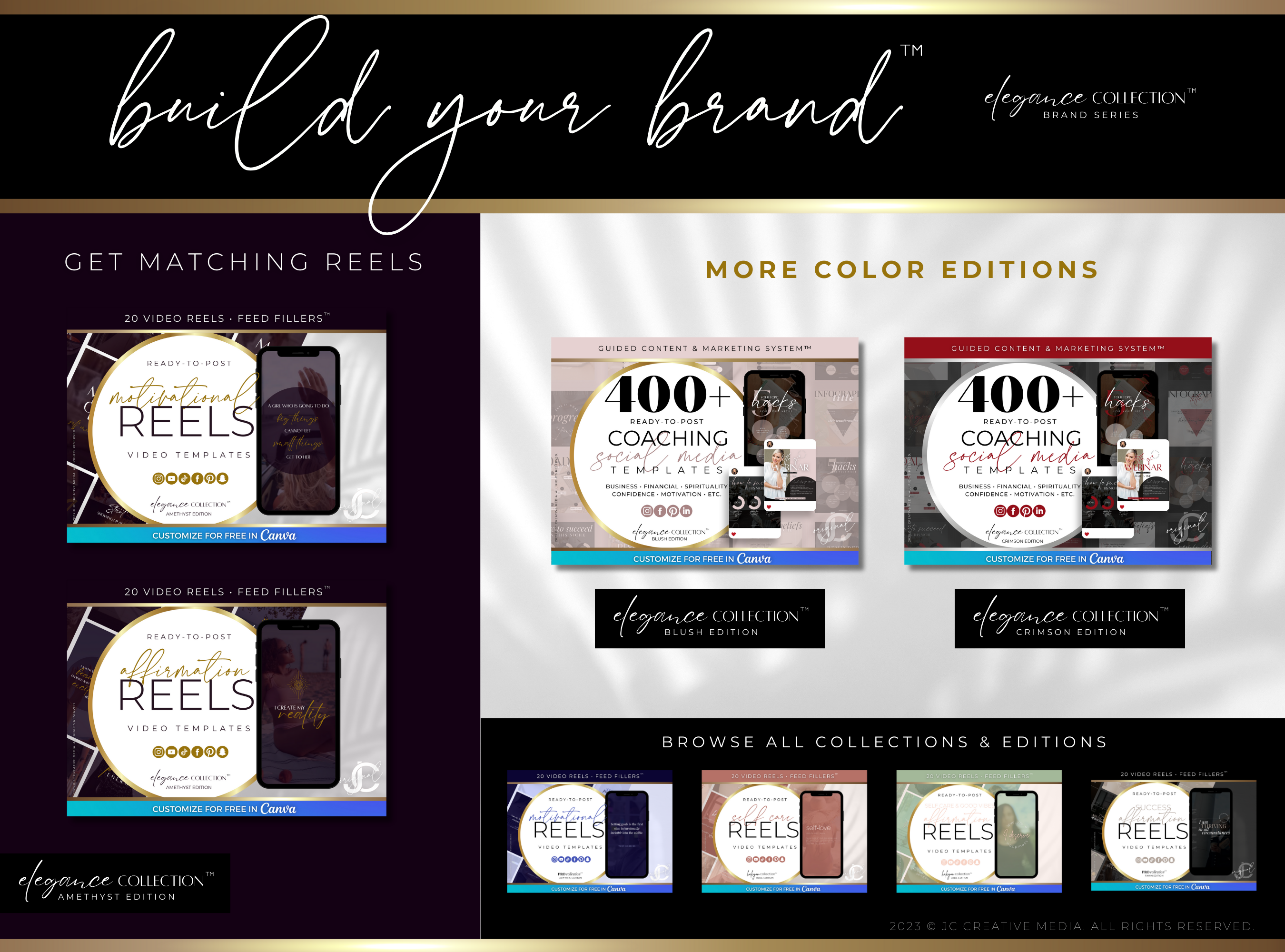 400+ Coaching Social Media Post Templates (Content, Infographics, & Marketing) | Elegance Collection™ Amethyst Edition