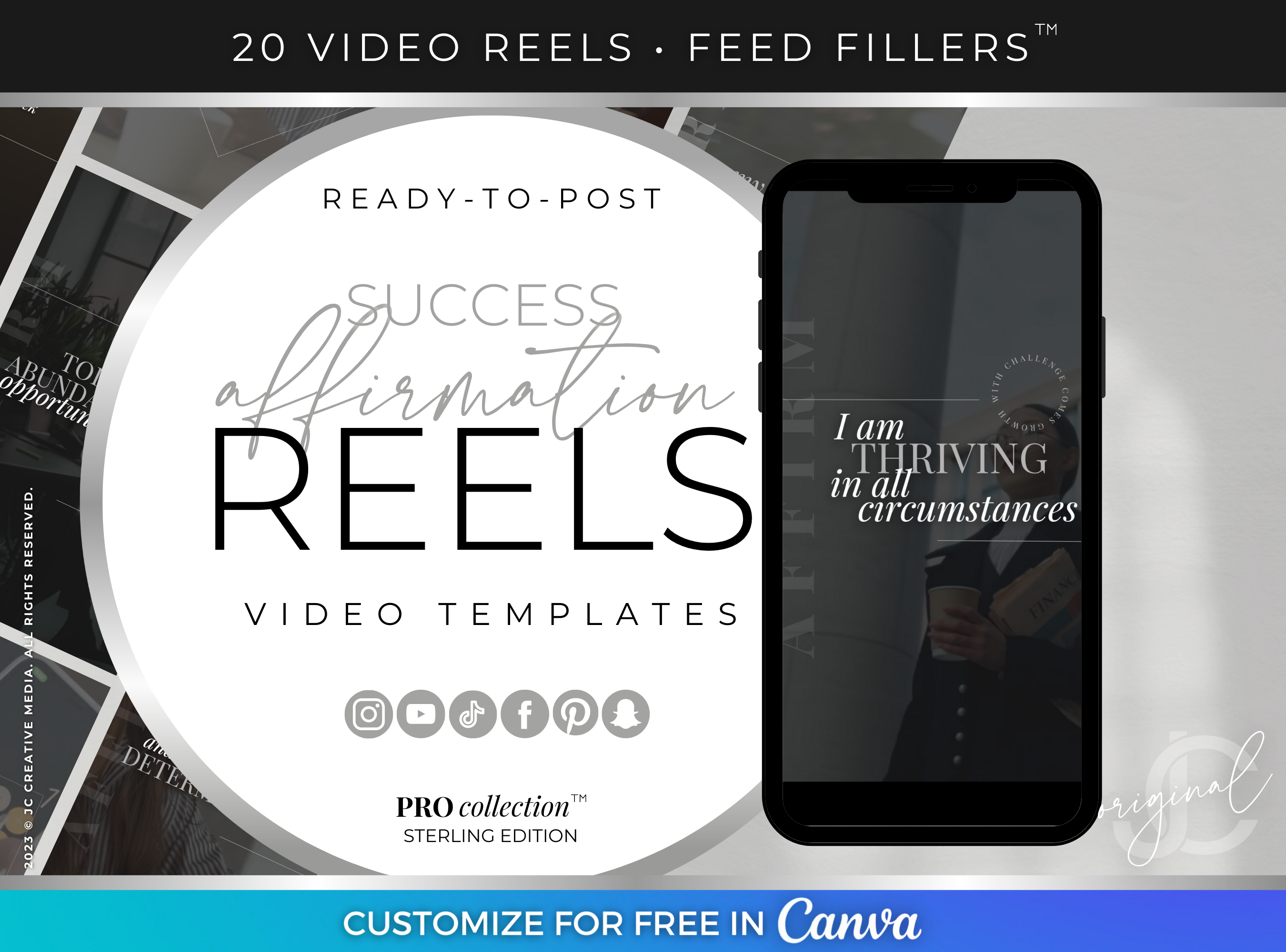 Professional Success Affirmations for Instagram Reels (Sterling Edition Branding)