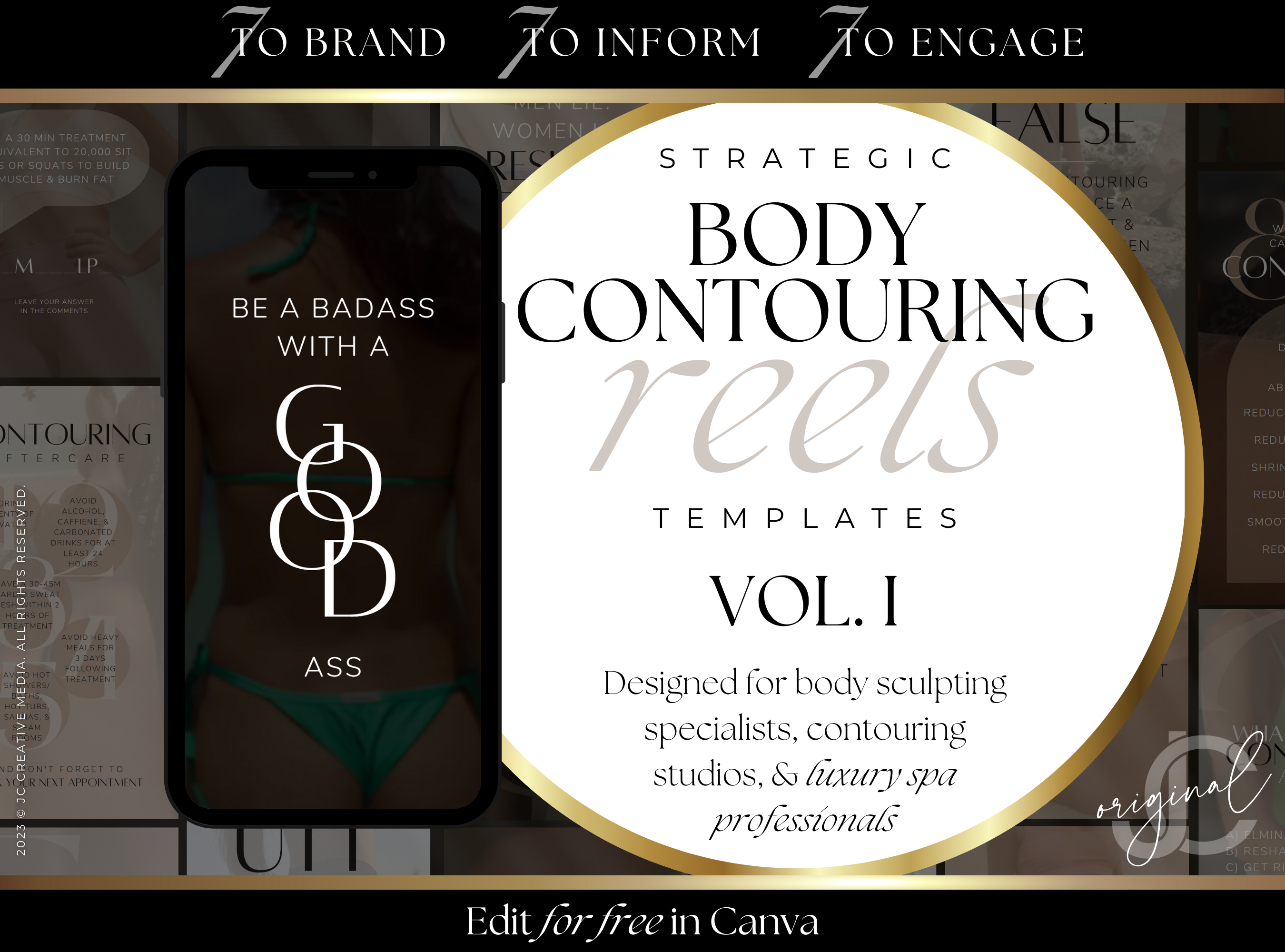 21 Body Contouring/Body Sculpting Marketing Reels Posts for Spas & Specialists