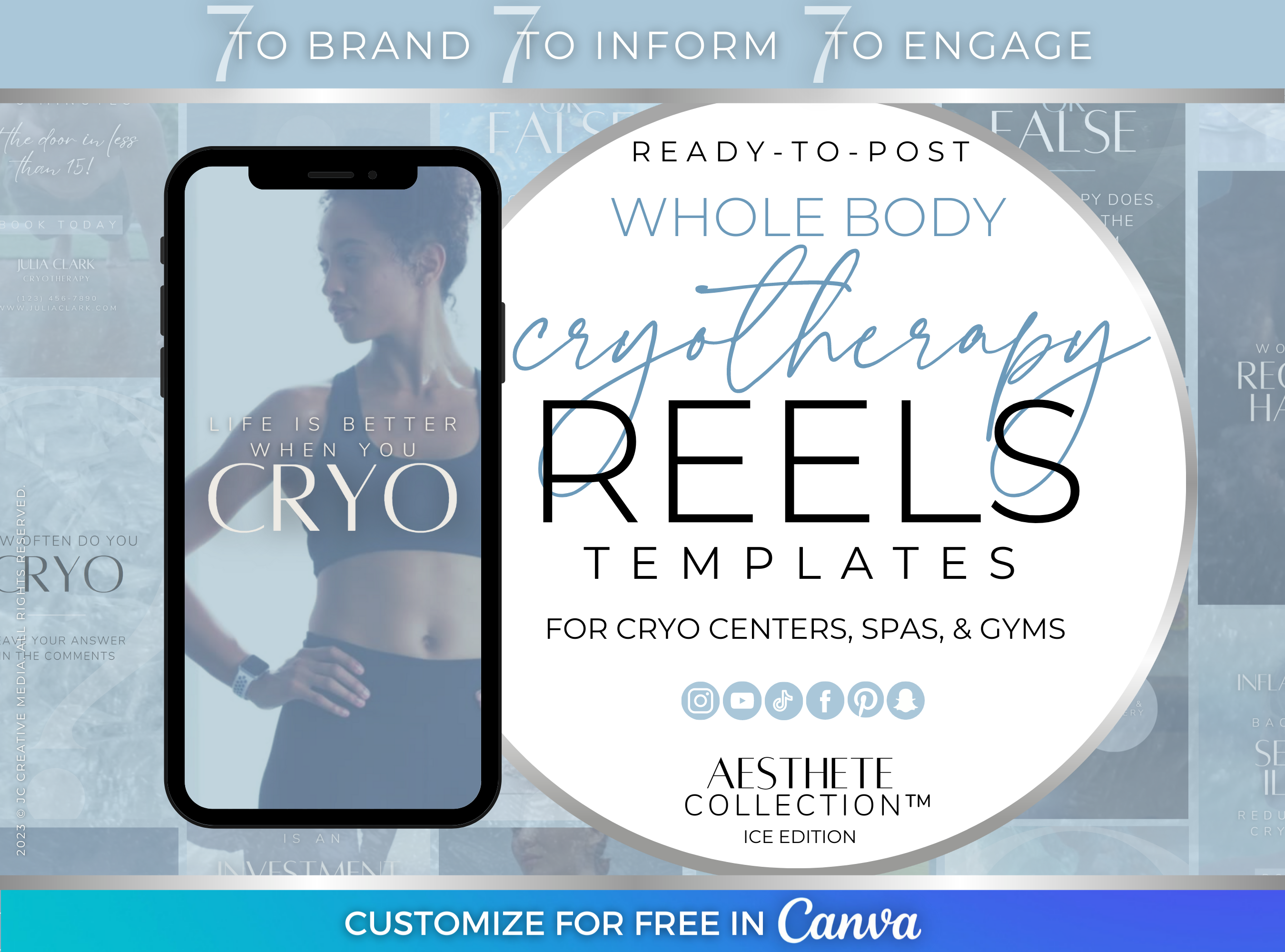 Cryotherapy Marketing Templates for Social Media (Instagram Reels, Facebook Reels, TikToks, YouTube Shorts, etc.)