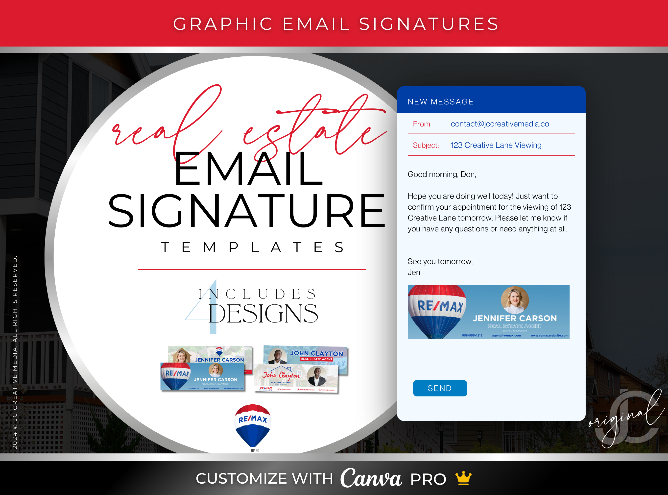 RE/MAX Real Estate Email Signature Canva Templates