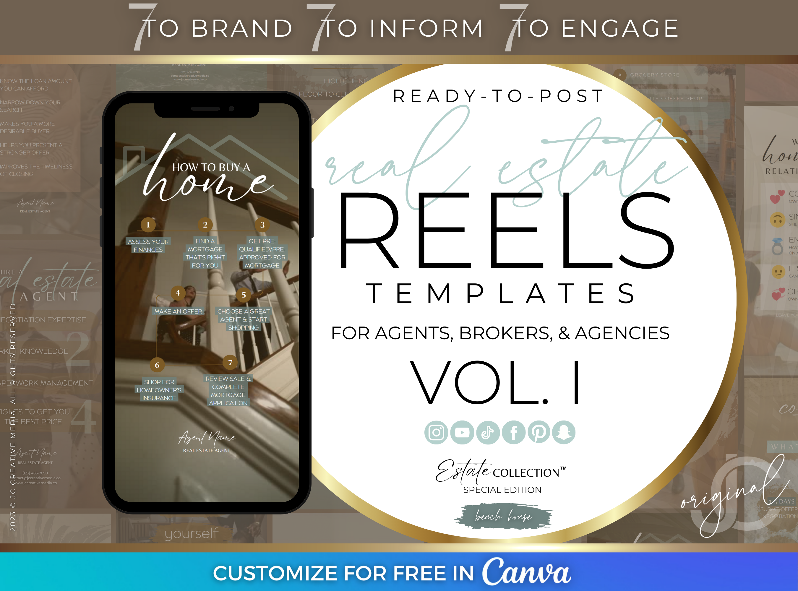 Real Estate Reels Video Canva Templates (Beach House)