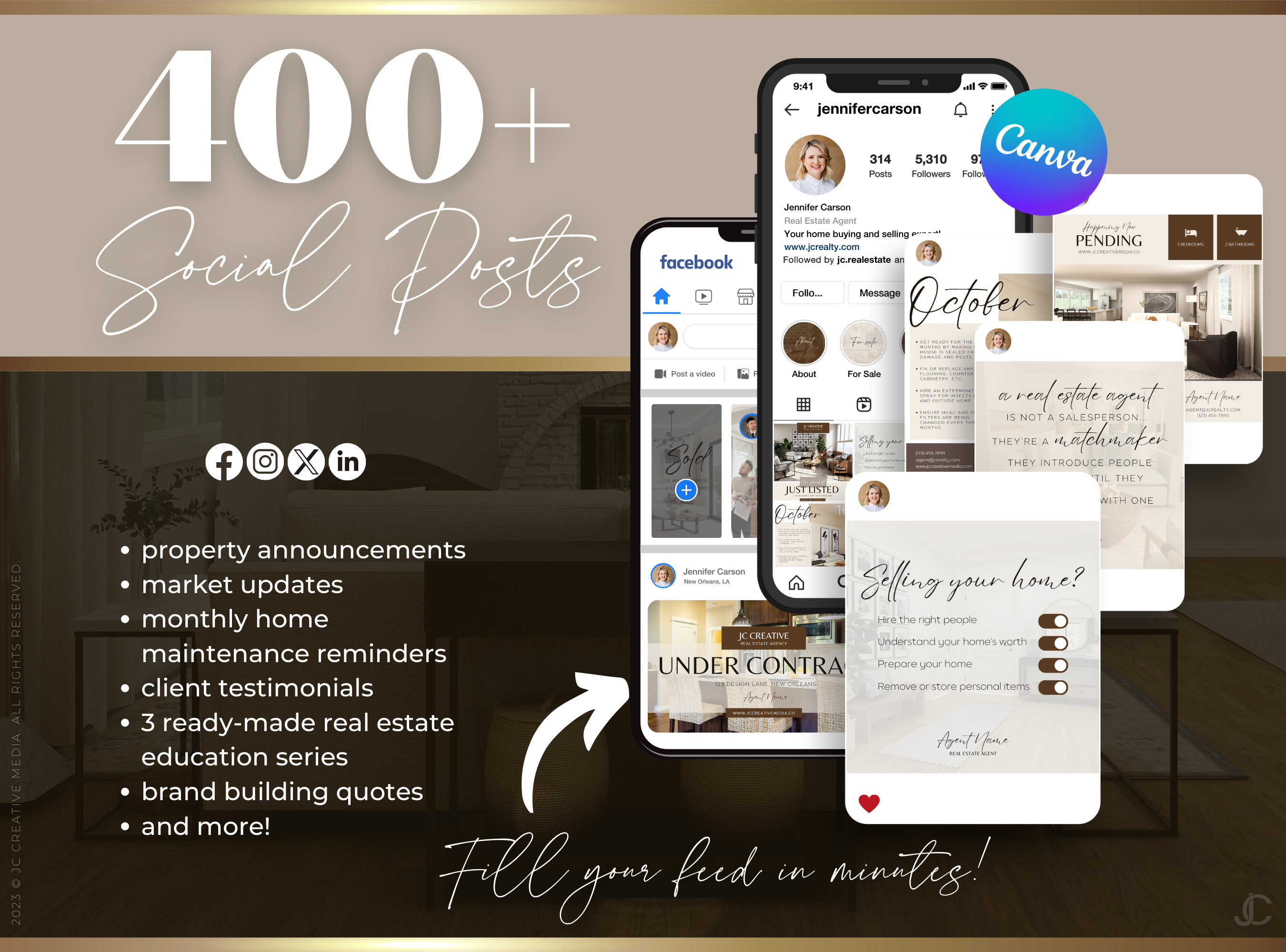 1,100+ Realtor Canva Templates for Real Estate Marketing & Branding | Estate Collection™ Classic Edition