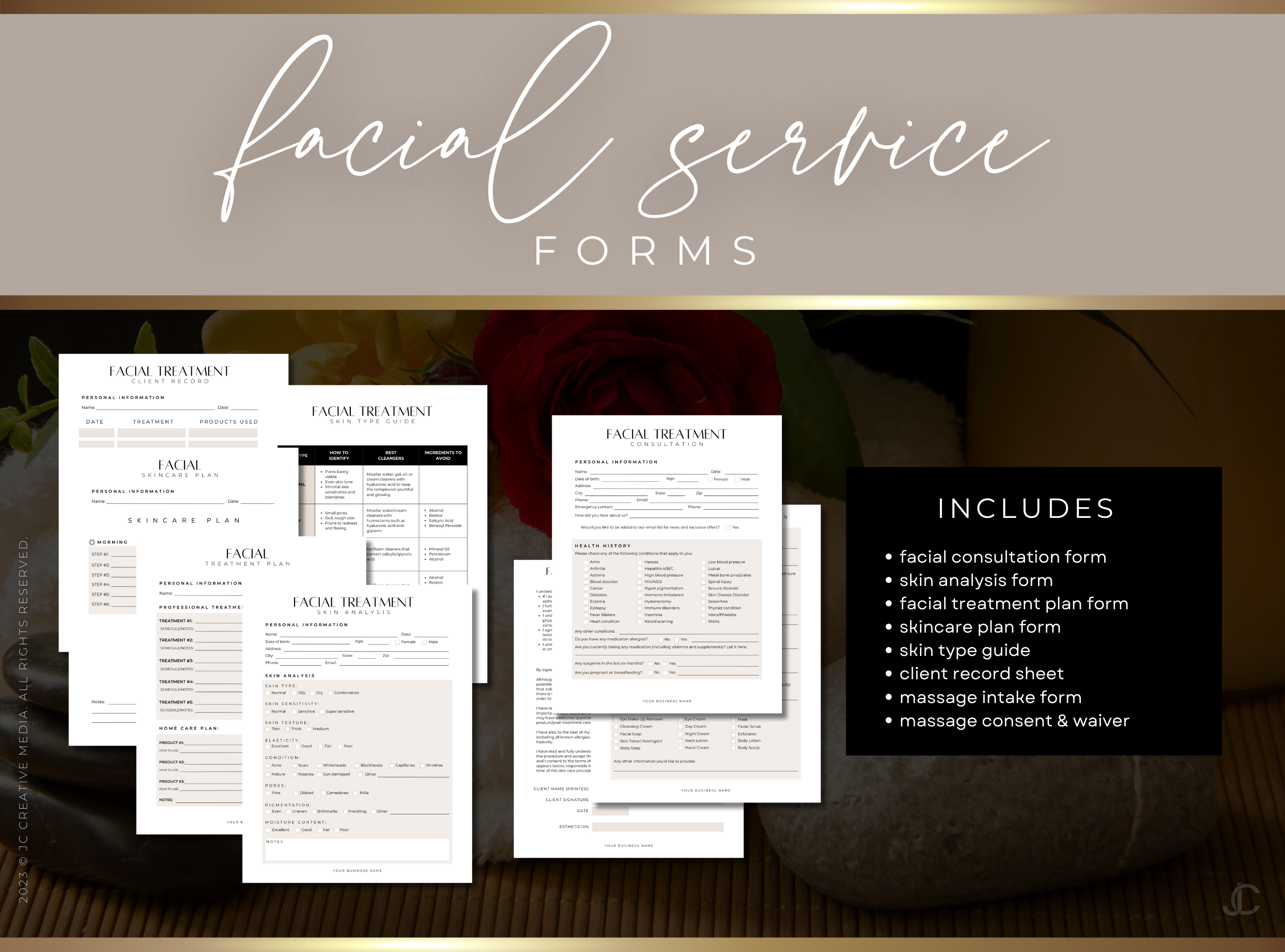 Esthetics Forms for Estheticians & Med Spas (Canva Templates) | Aesthete Collection™ Luxury Edition