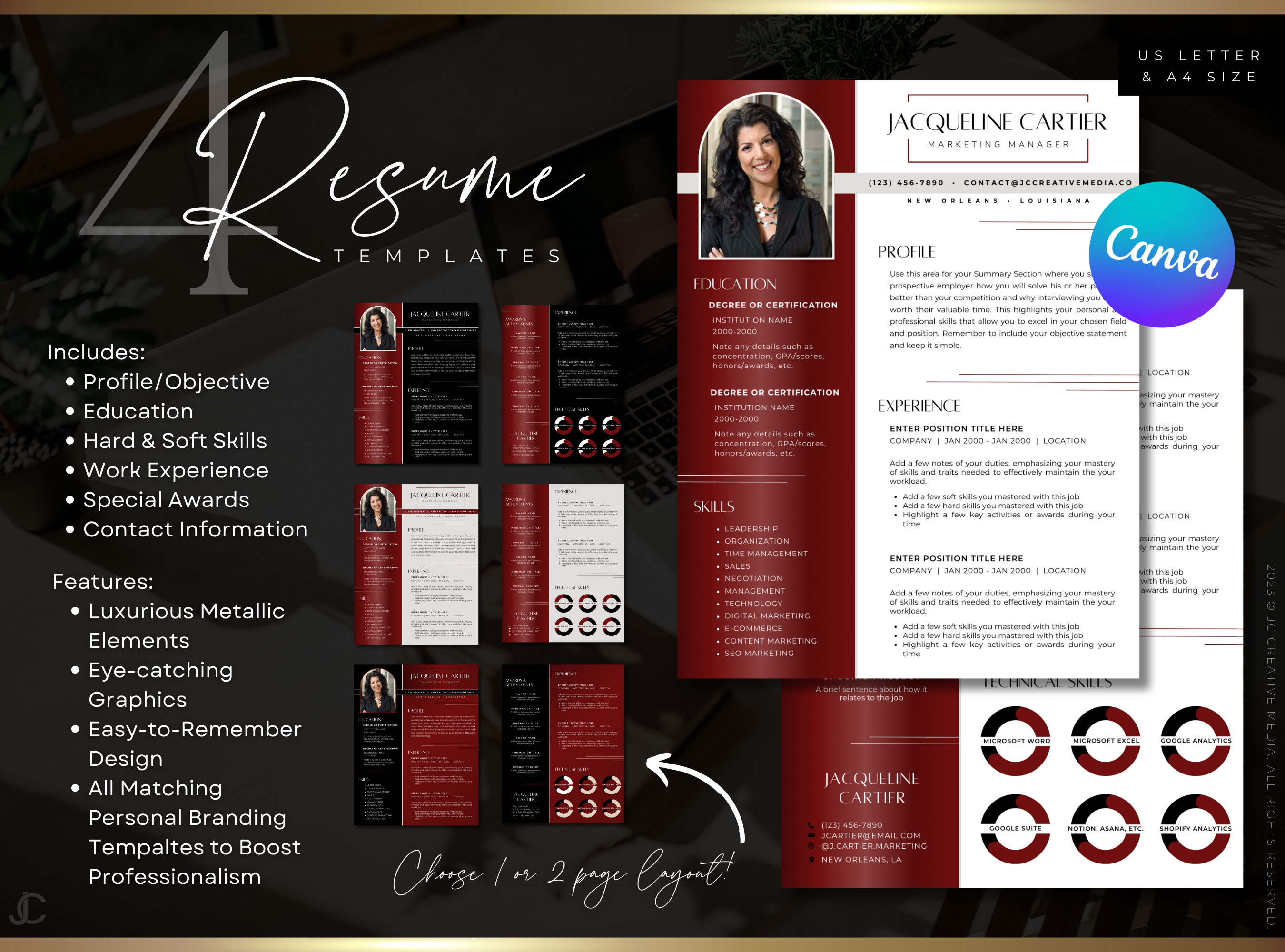 Designer Resume™ Suite (Canva Templates) | Aesthete Collection™ Vogue Edition