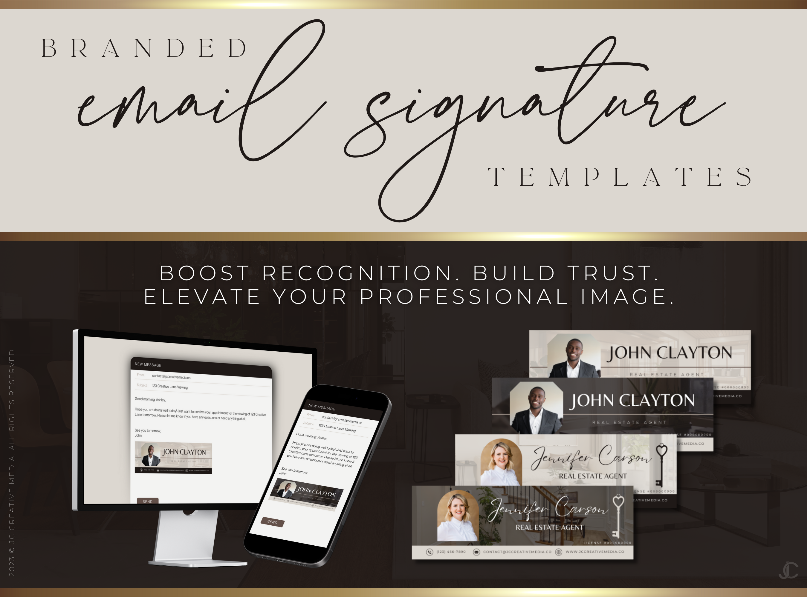 Realtor Email Signature Canva Templates | Estate Collection™ Luxe Edition