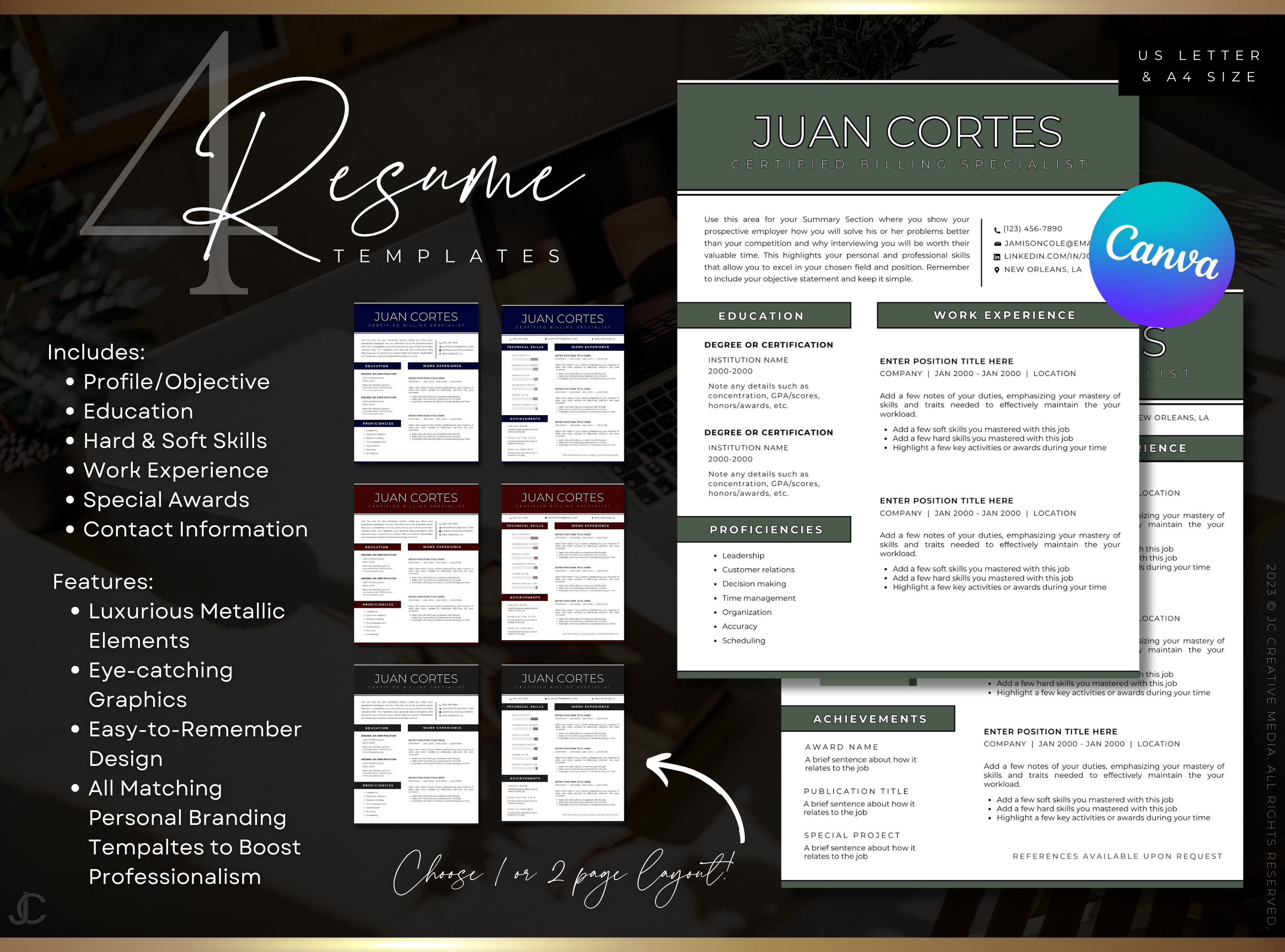 Designer Resume™ Suite (Canva Templates) | Classic Collection™