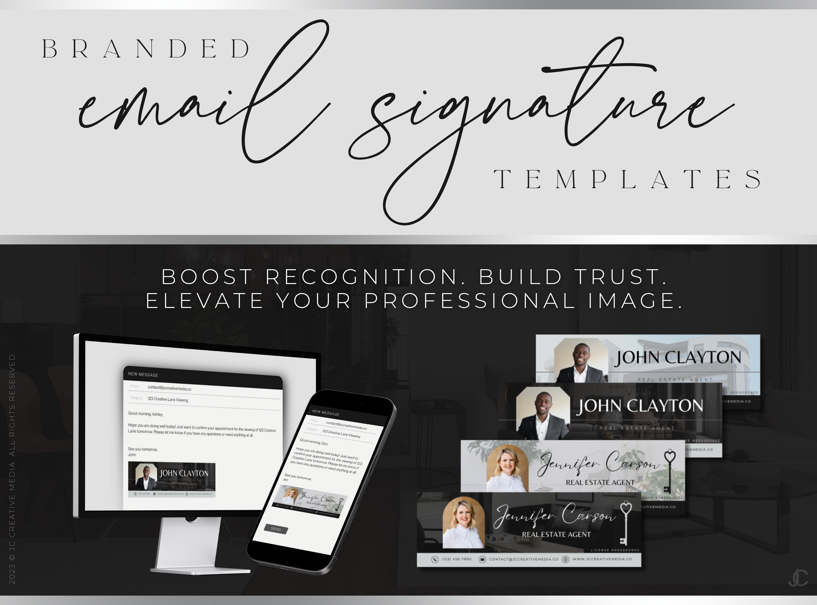 Realtor Email Signature Canva Templates | Estate Collection™ Modern Edition