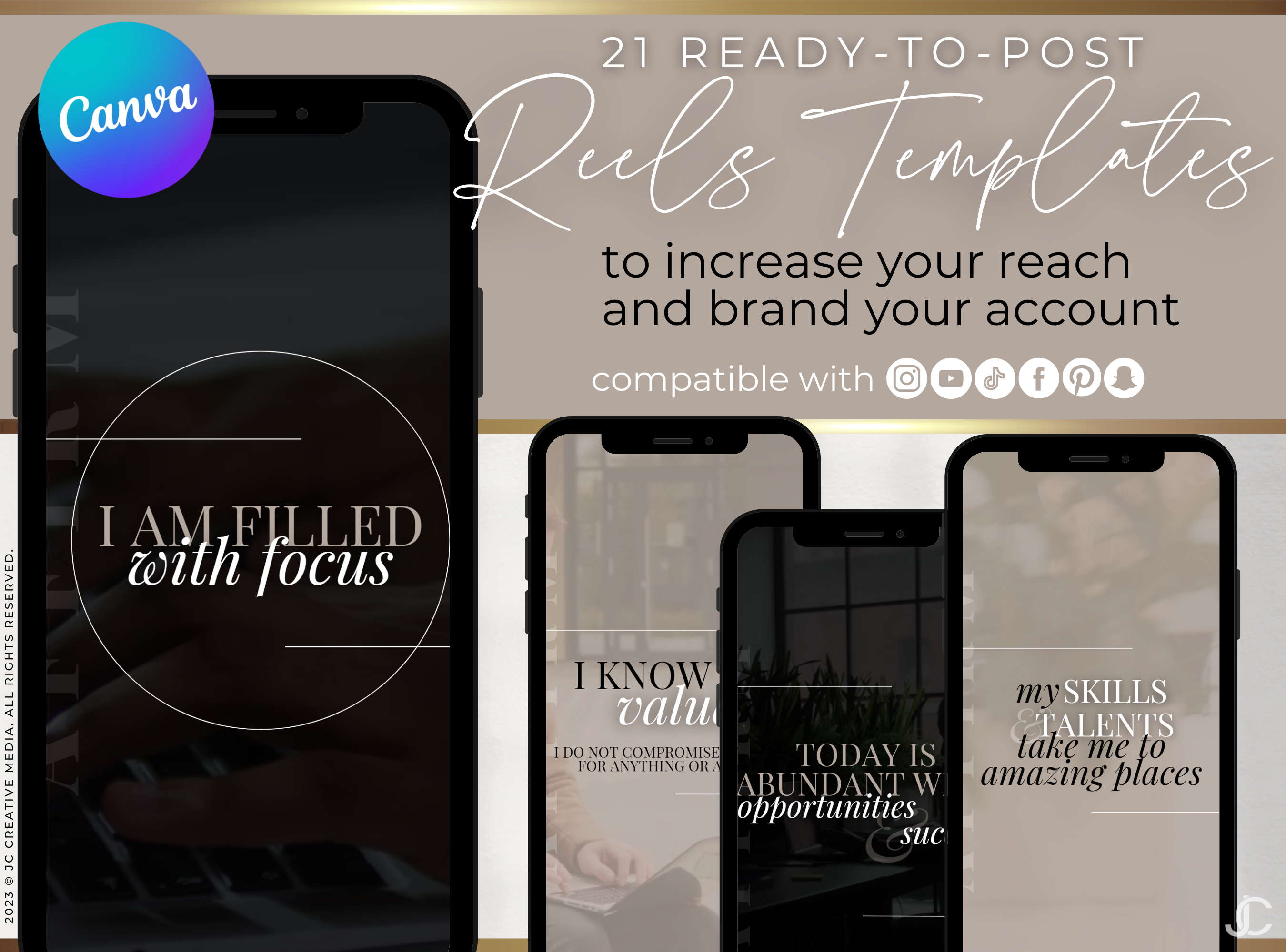 20 Success Affirmation Reels (Ready-to-Post) | Pro Collection™ Fawn Edition