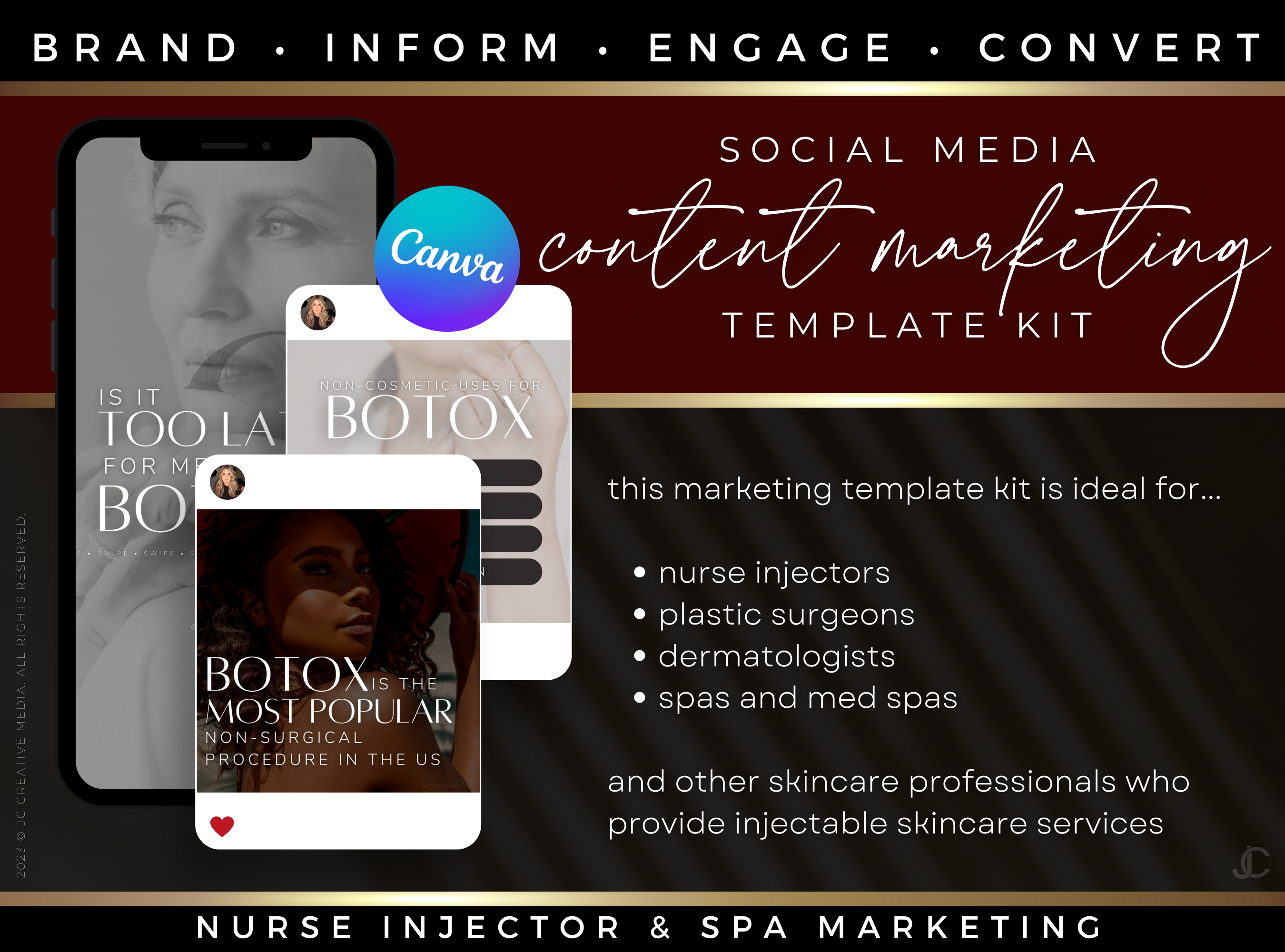 450+ Botox & Filler Social Media Templates for Nurse Injectors & Med Spas | Aesthete Collection™ Vogue Edition