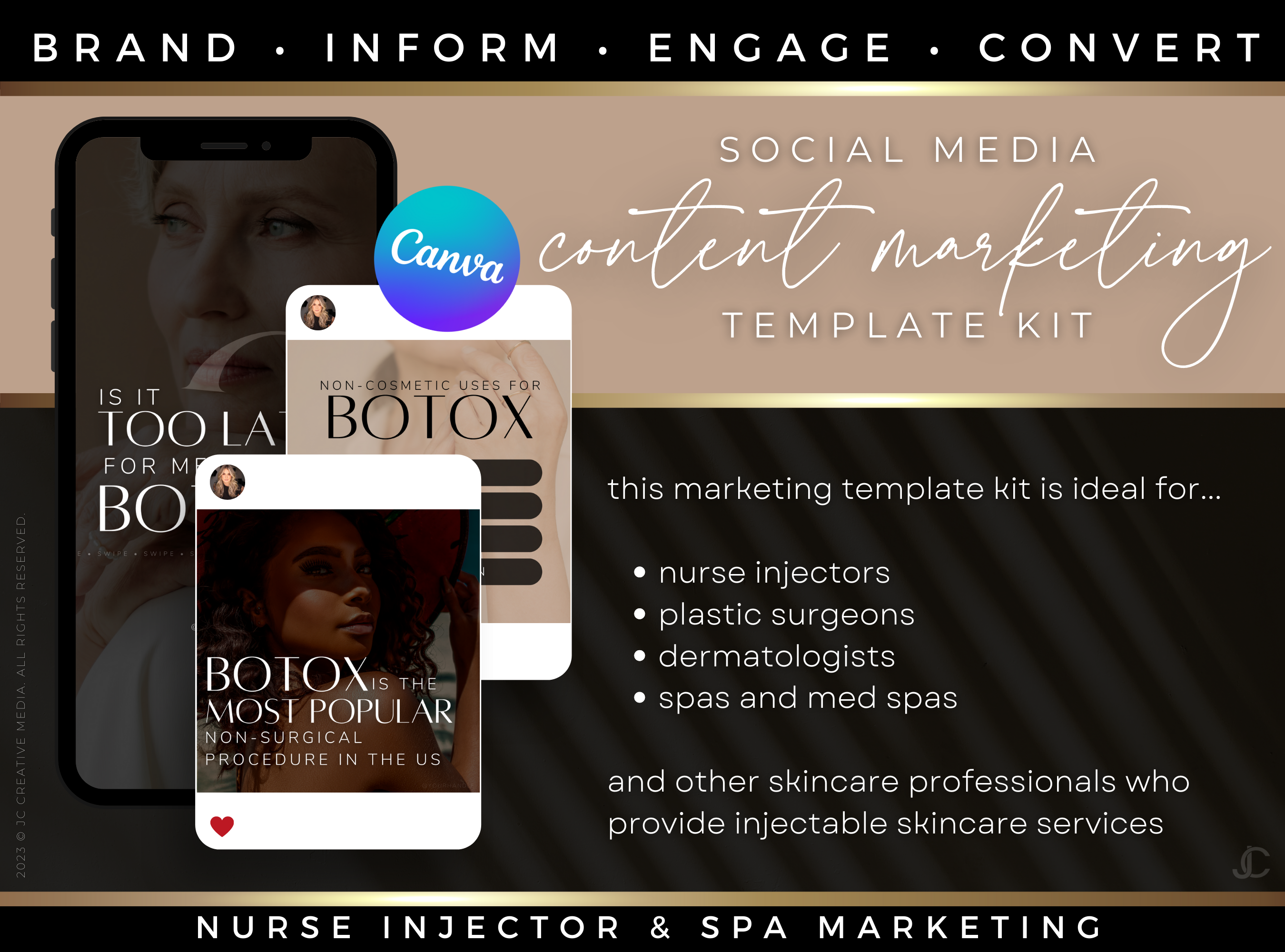 450+ Botox & Filler Social Media Templates for Nurse Injectors & Med Spas | Aesthete Collection™ Luxury Edition