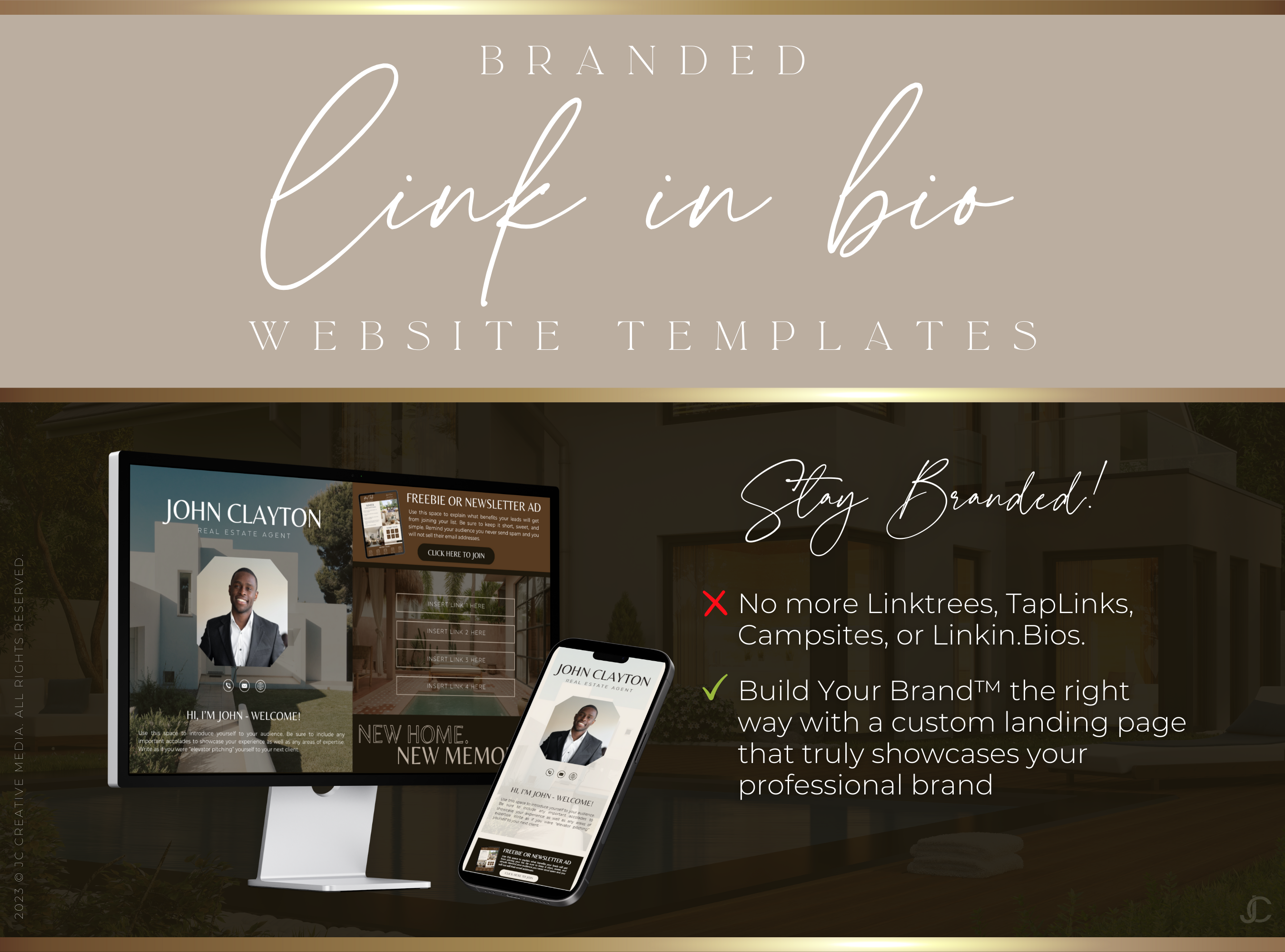 Realtor Link In Bio Canva Website Template | Estate Collection™ Classic Edition