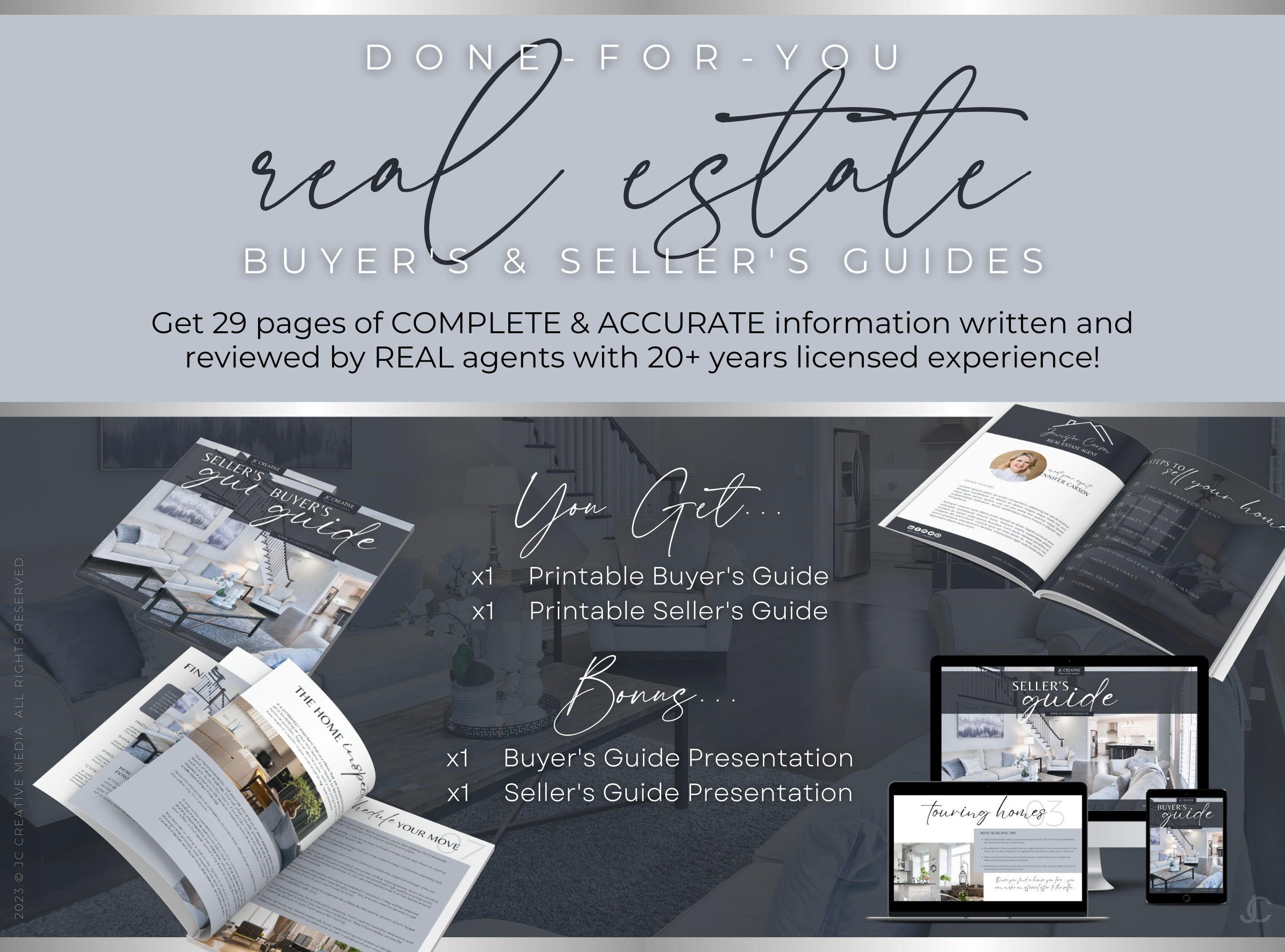 Real Estate Buyer's & Seller's Guide Bundle (with Bonus Digital Presentation Formats!) | Estate Collection™ Midnight Edition