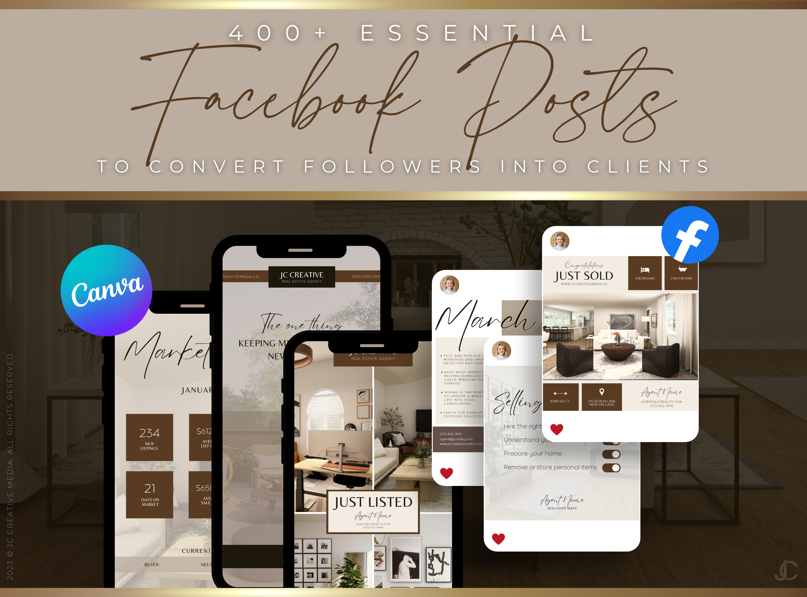 400+ Facebook Post & Story Templates for Real Estate Agents | Estate Collection™ Classic Edition