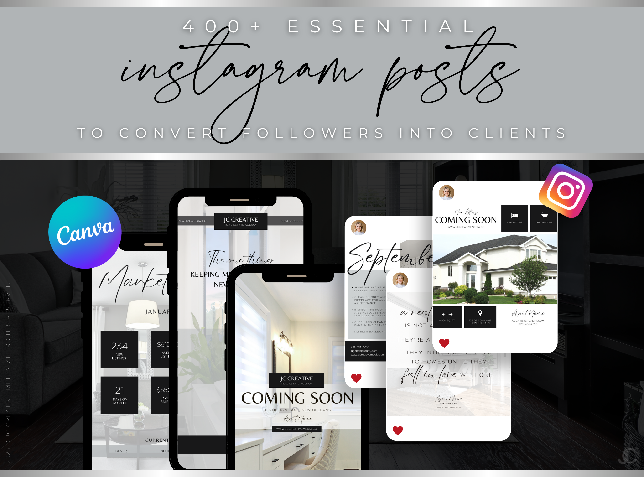 400+ Instagram Post & Story Templates for Real Estate Agents | Estate Collection™ Modern Edition