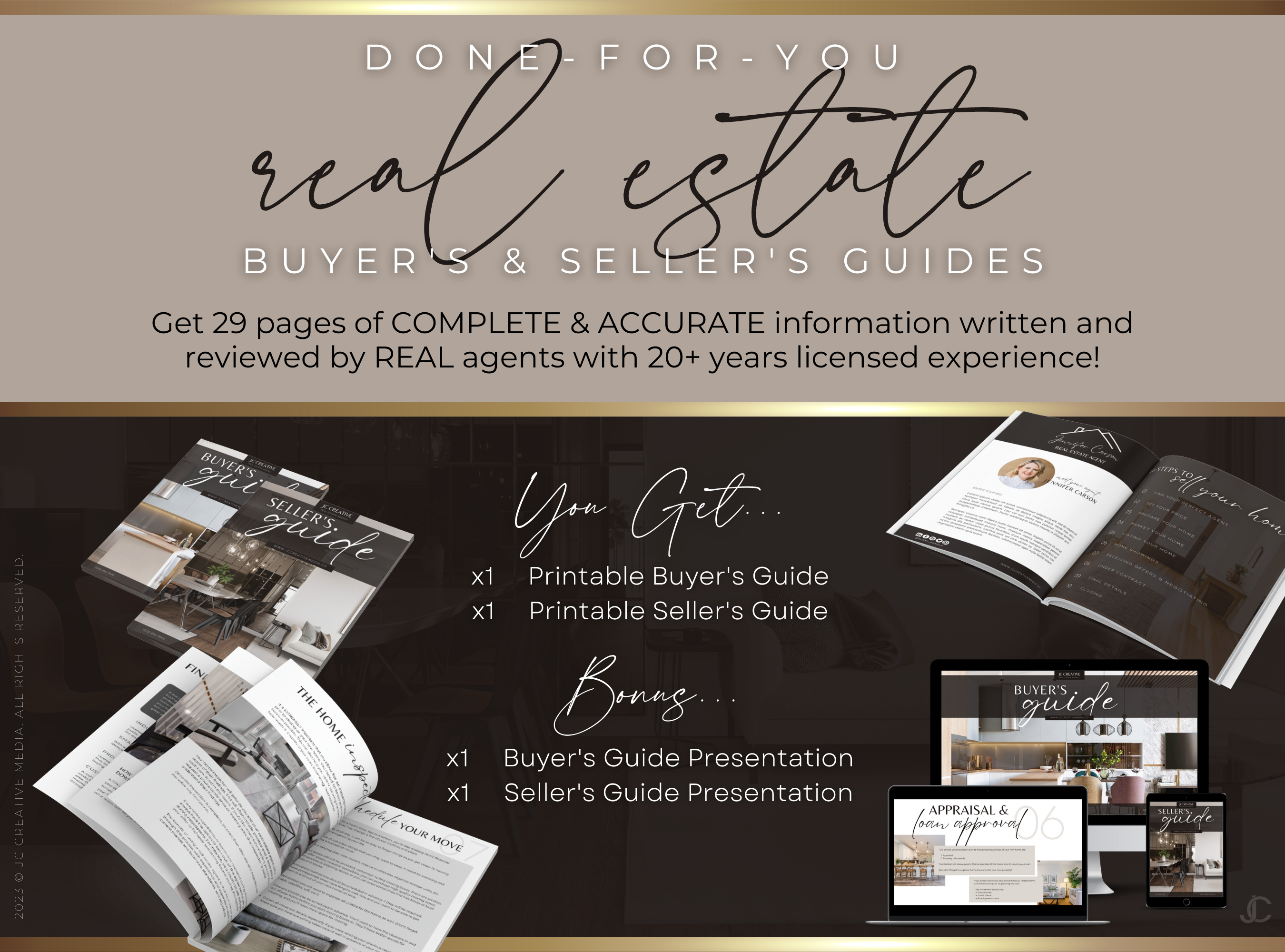 Real Estate Buyer's & Seller's Guide Bundle (with Bonus Digital Presentation Formats!) | Estate Collection™ Luxe Edition