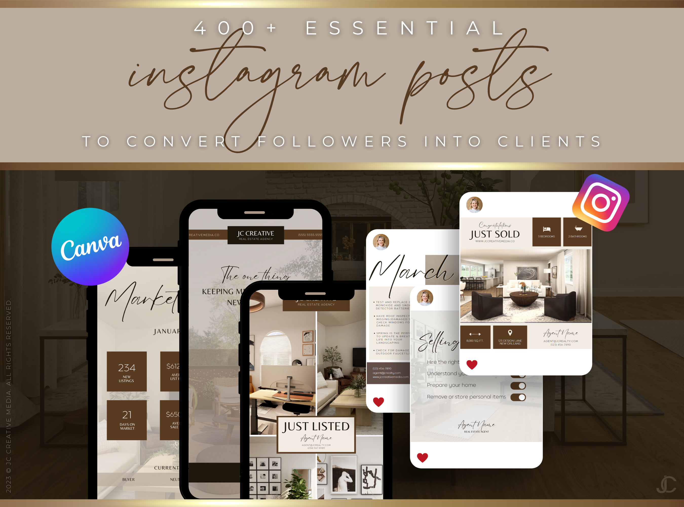 400+ Instagram Post & Story Templates for Real Estate Agents | Estate Collection™ Classic Edition