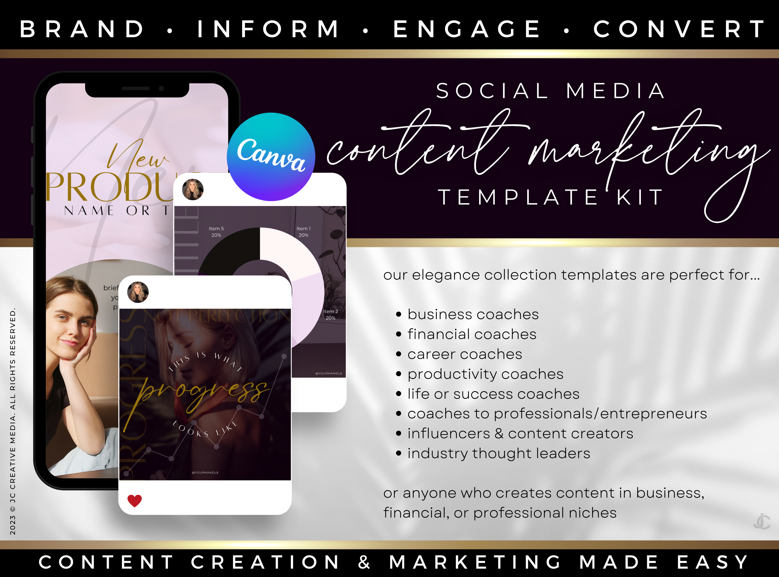 400+ Coaching Social Media Post Templates (Content, Infographics, & Marketing) | Elegance Collection™ Amethyst Edition