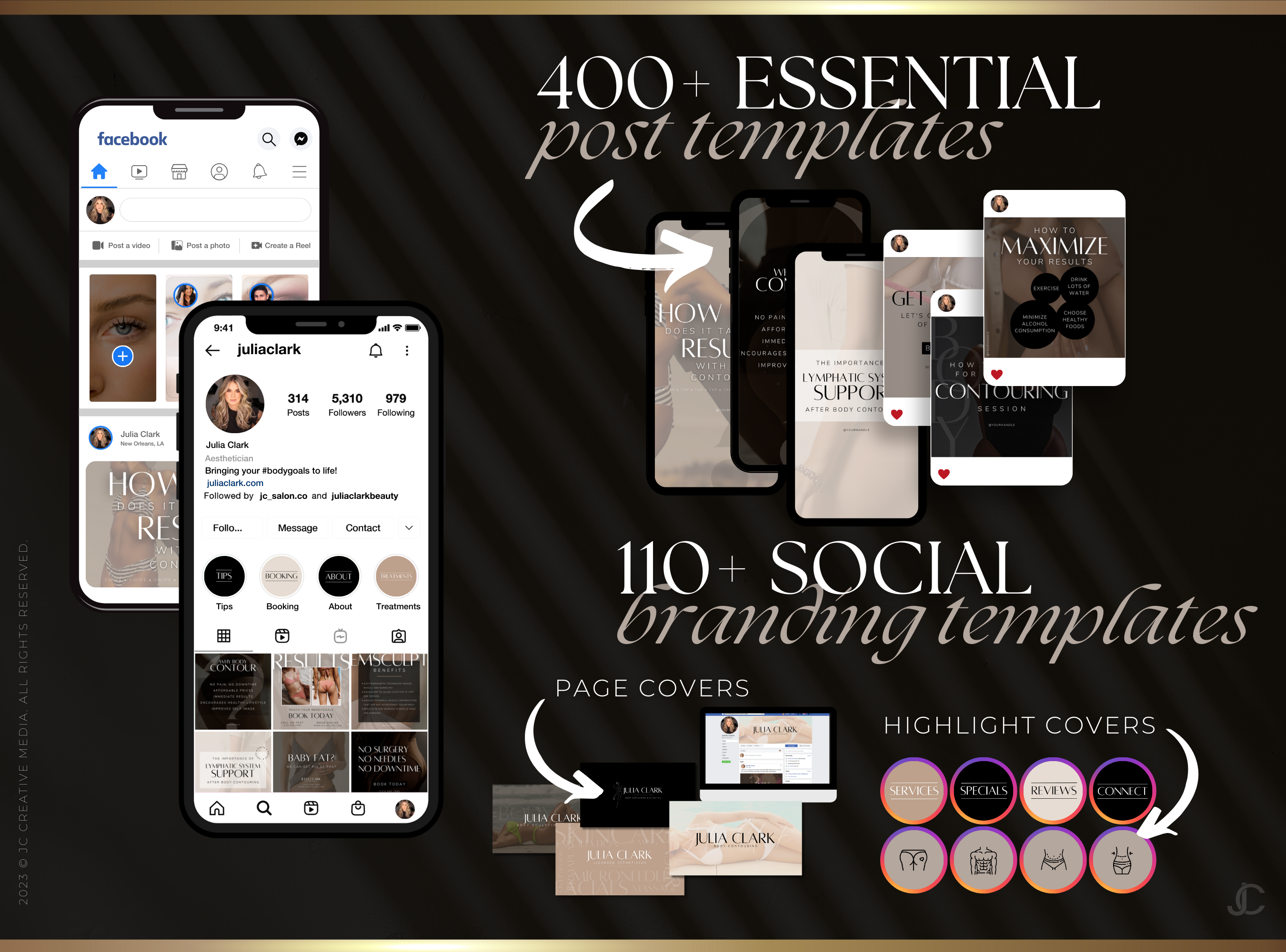 520+ Body Contouring & Spa Marketing Templates – Luxury Social Media Kit for Instagram & Facebook