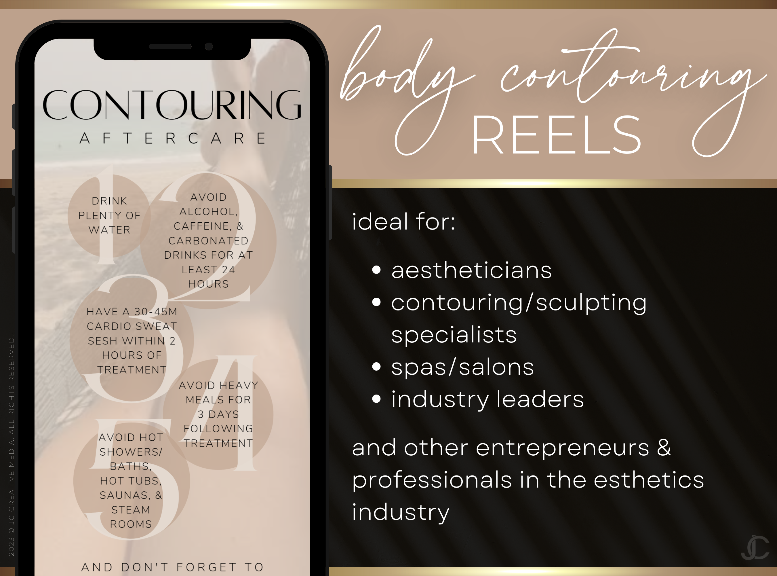 21 Body Contouring/Body Sculpting Marketing Reels Posts for Spas & Specialists (Canva Video Templates) | Aesthete Collection™ Luxury Edition