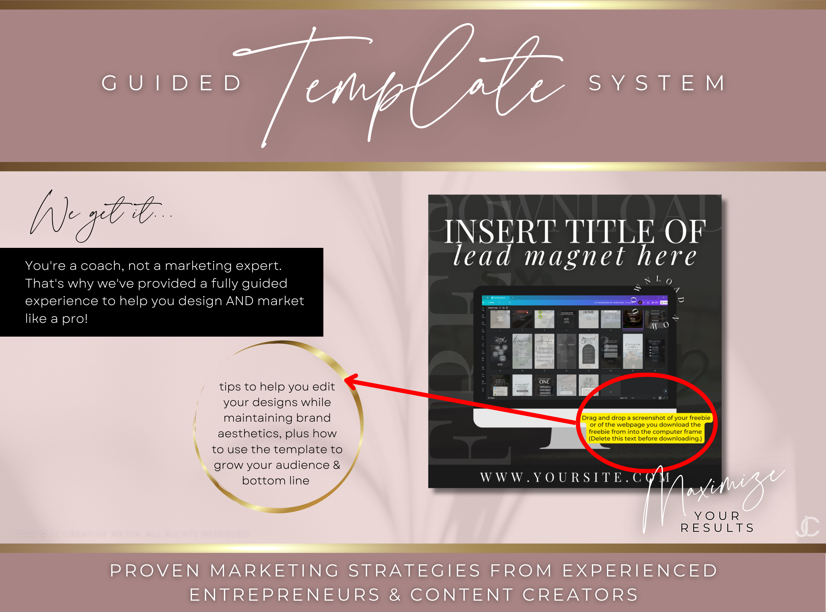 400+ Coaching Social Media Post Templates (Content, Infographics, & Marketing) | Elegance Collection™ Blush Edition