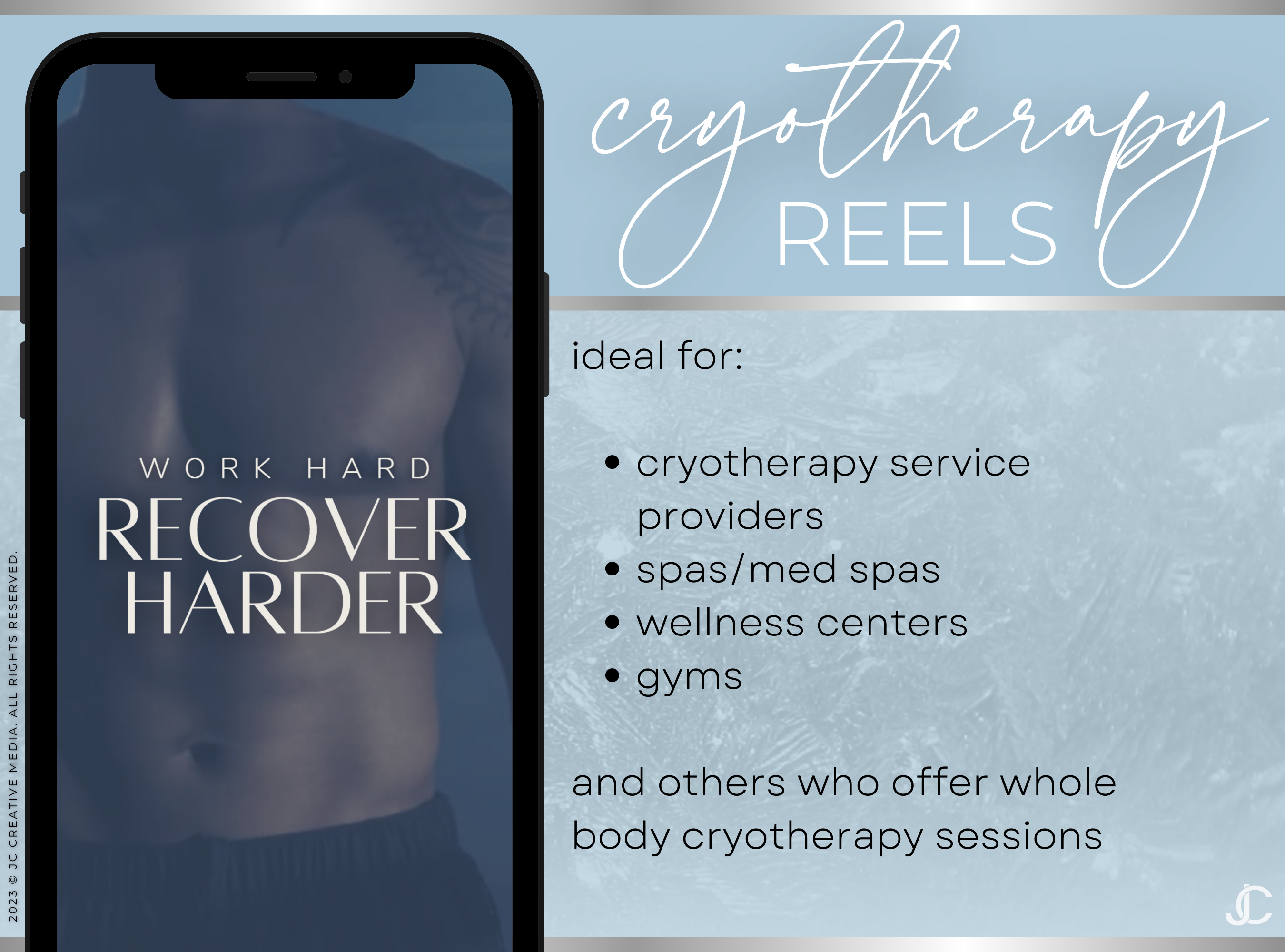 21 Cryotherapy Marketing Reels Posts (Video Canva Templates) | Aesthete Collection™ Ice Edition