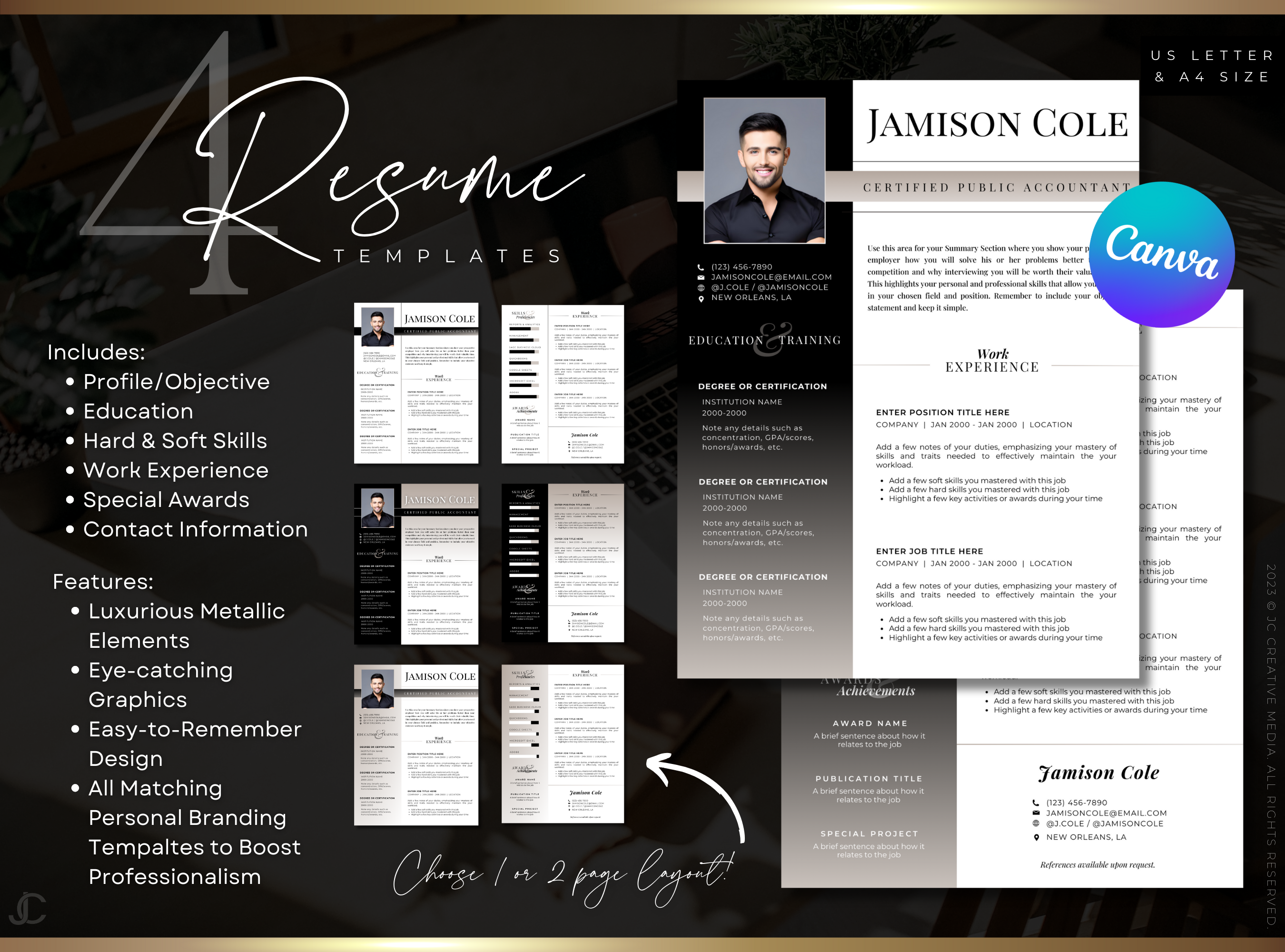 Designer Resume™ Suite (Canva Templates) | Pro Collection™ Fawn Edition