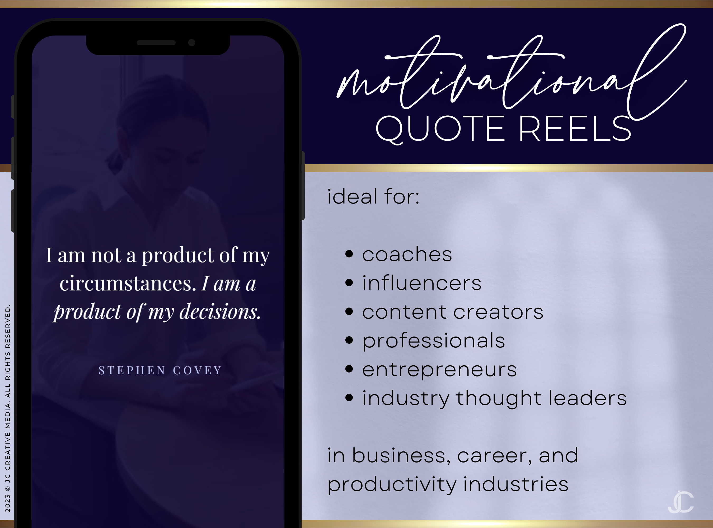 20 Motivational Quote Reels (Ready-to-Post) | Pro Collection™ Sapphire Edition