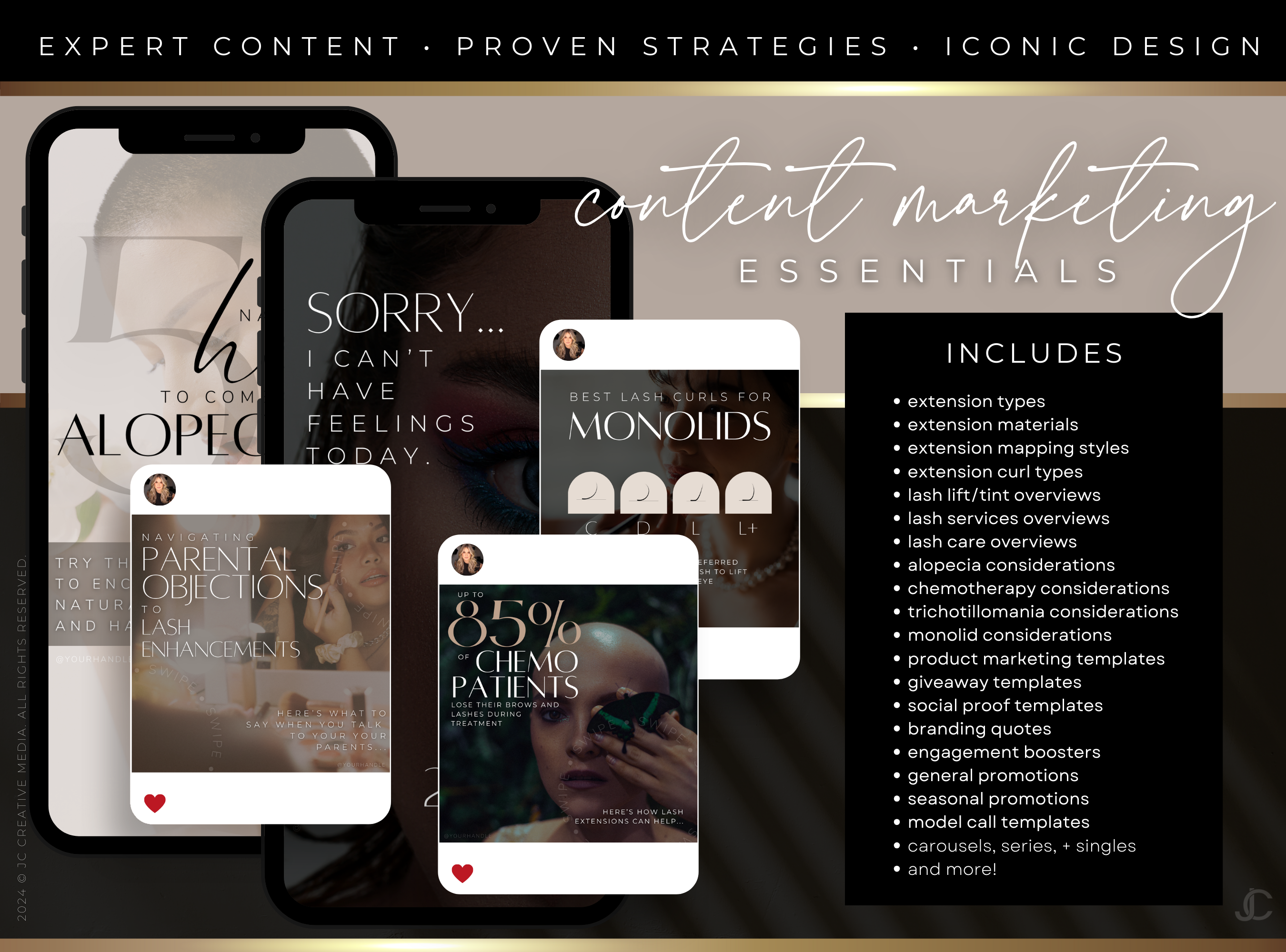 600 Lash Tech Social Media Posts (Canva Marketing Templates) | Aesthete Collection™ Luxury Edition