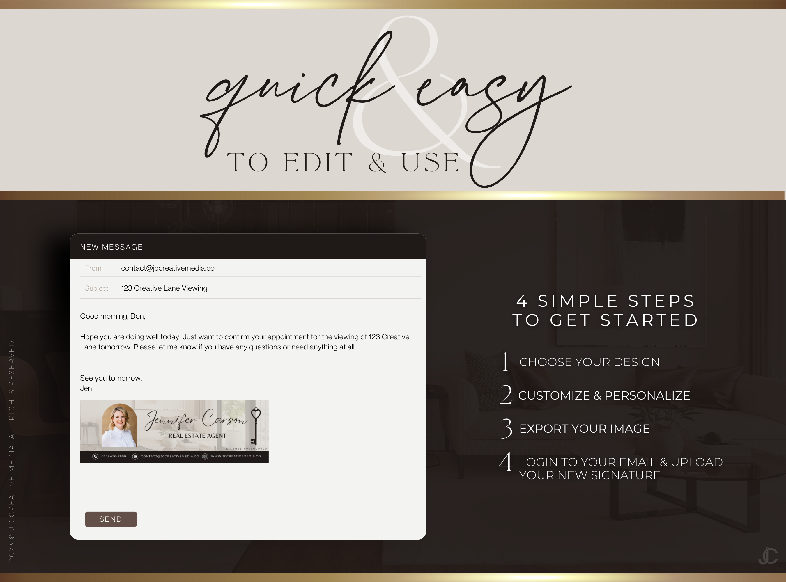 Realtor Email Signature Canva Templates | Estate Collection™ Luxe Edition