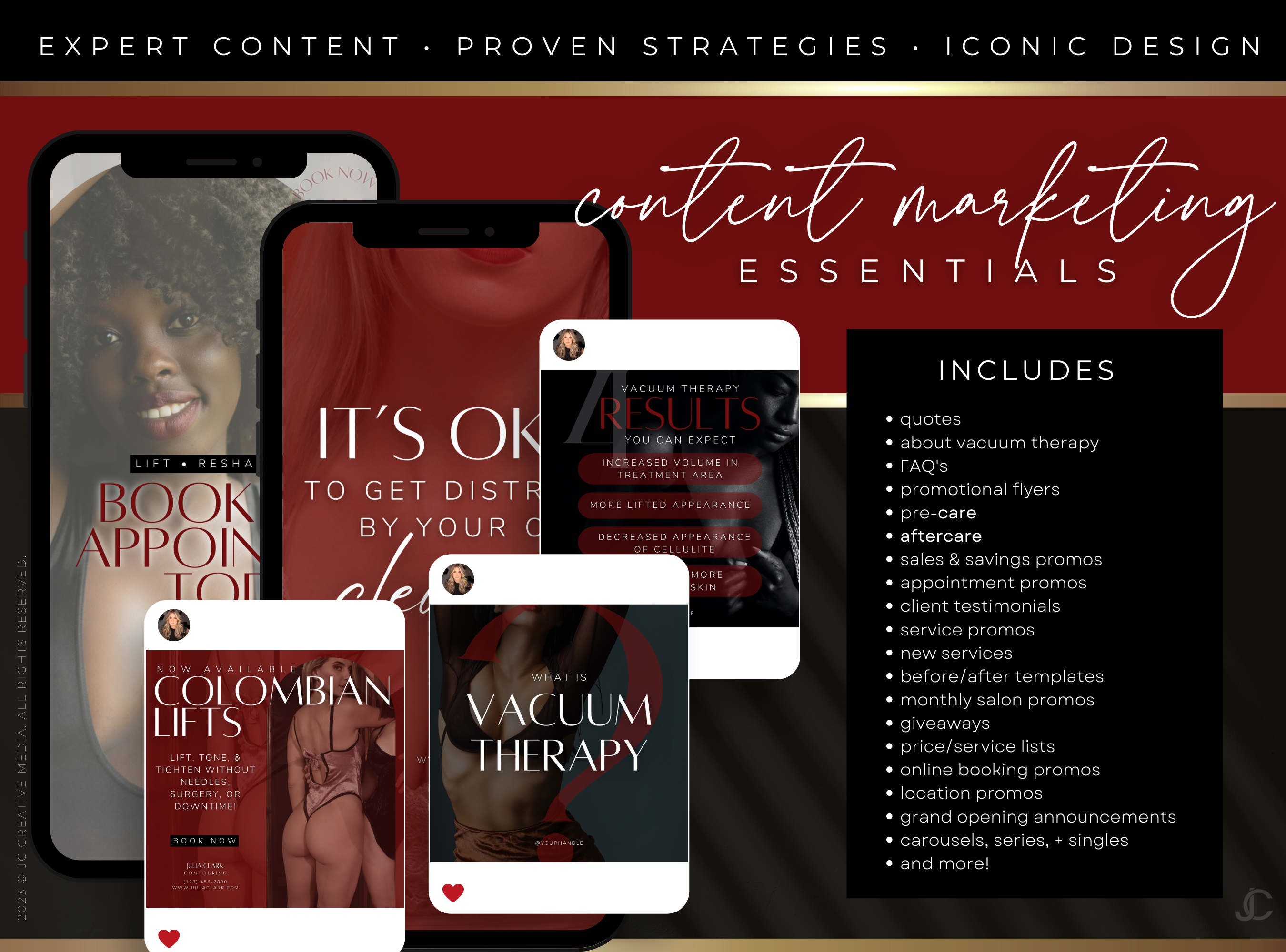 300+ Vacuum Therapy BBL & Breast Lift Social Media Canva Templates for Spa Marketing | Aesthete Collection™ Vogue Edition