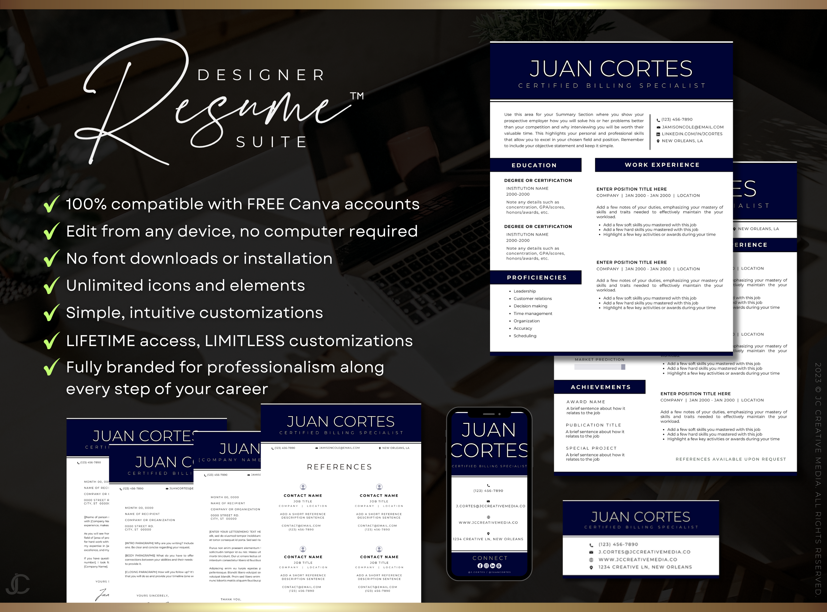 Designer Resume™ Suite (Canva Templates) | Classic Collection™