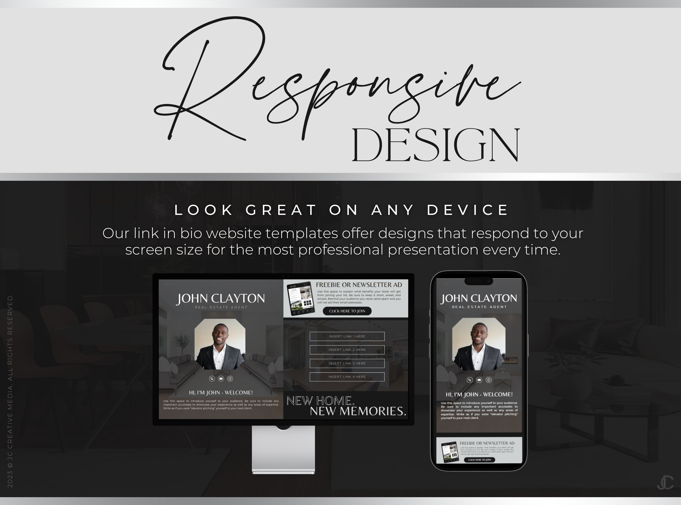 Realtor Link In Bio Canva Website Template | Estate Collection™ Modern Edition