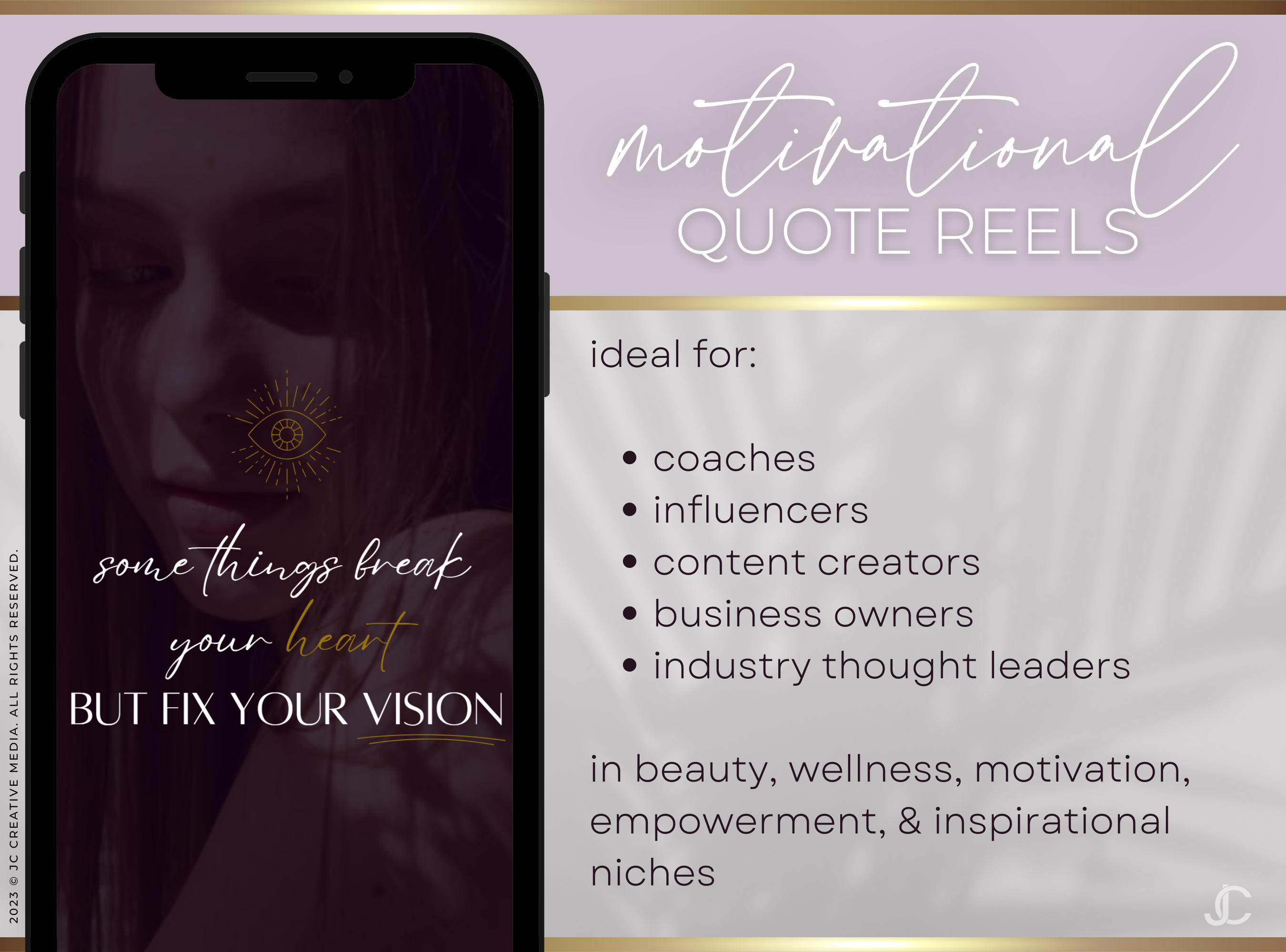 20 Motivational Quote Reels Videos for Women, Ready-to-Post | Elegance Collection™ Amethyst Edition