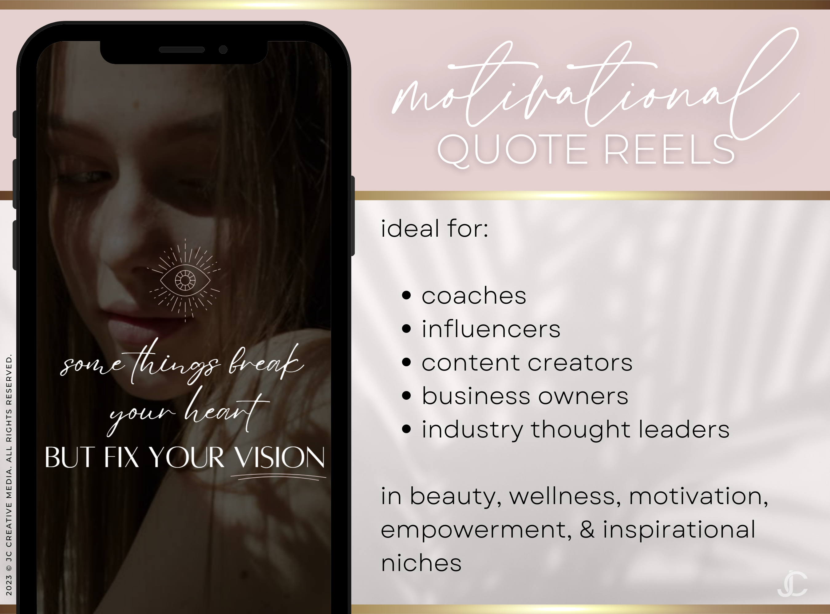 20 Motivational Quote Reels Videos for Women, Ready-to-Post | Elegance Collection™ Blush Edition