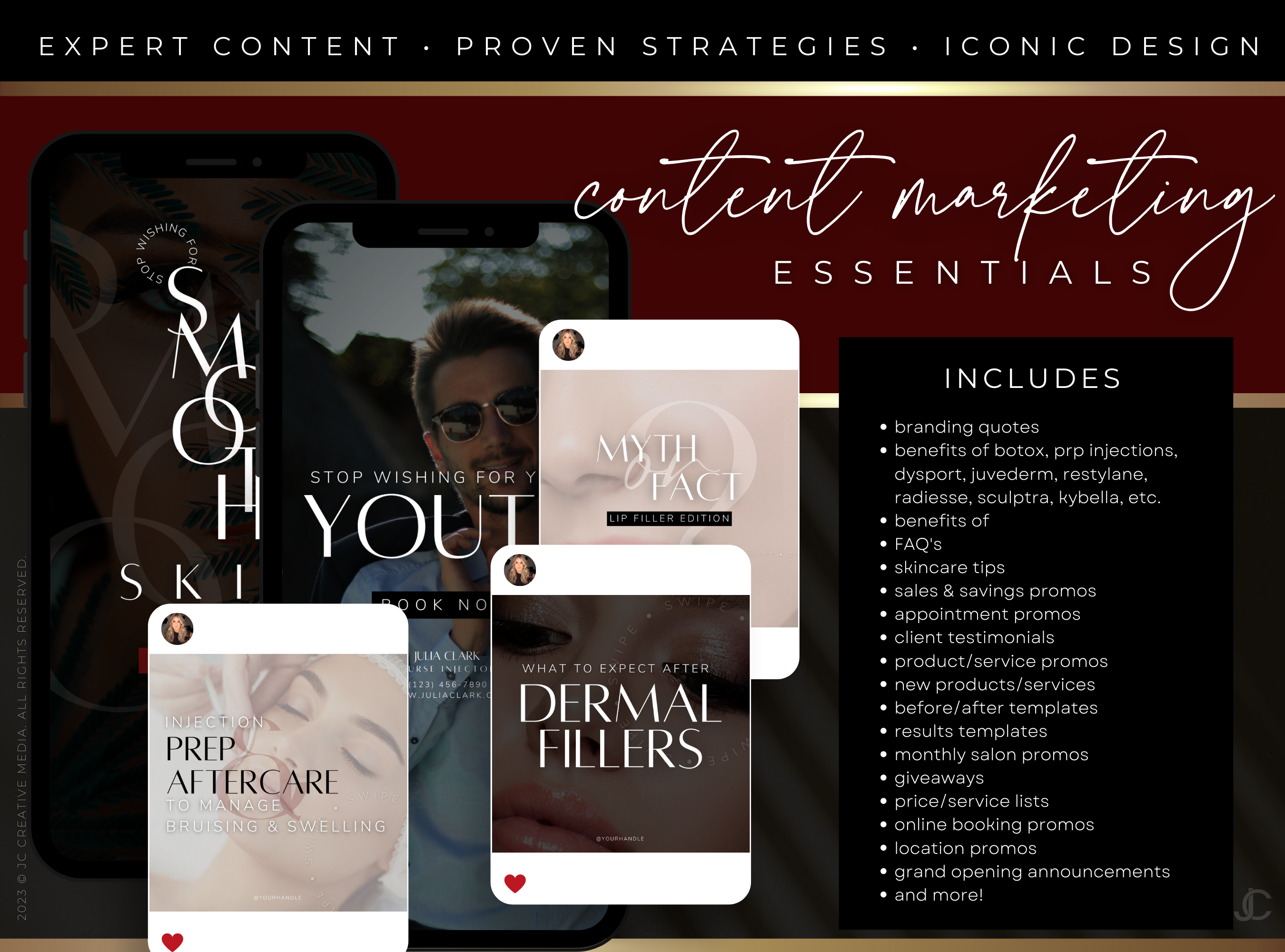 450+ Botox & Filler Social Media Templates for Nurse Injectors & Med Spas | Aesthete Collection™ Vogue Edition