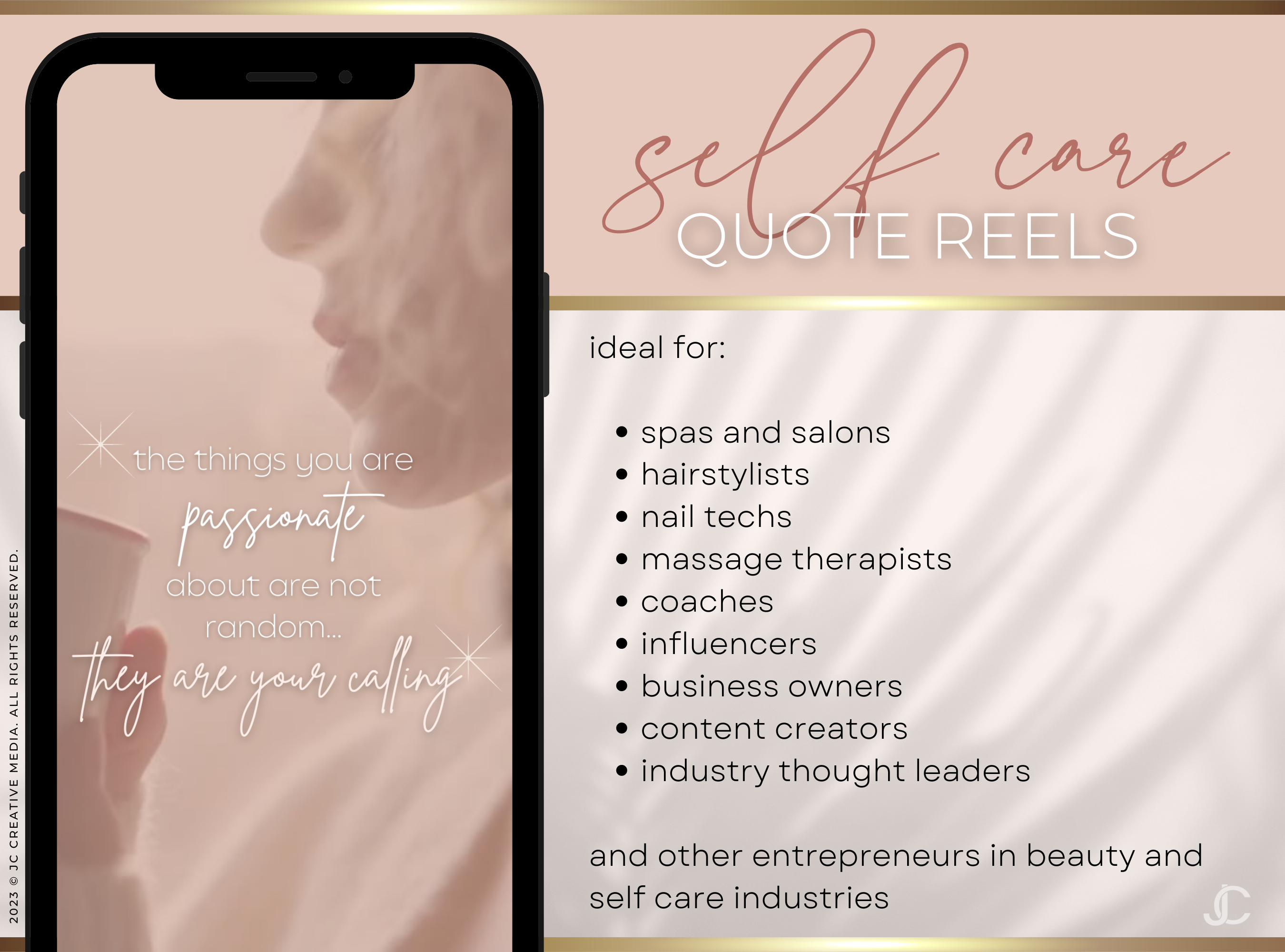 20 Self Care Quote Reels Videos (Ready-to-Post) | Halcyon Collection™ Rose Edition