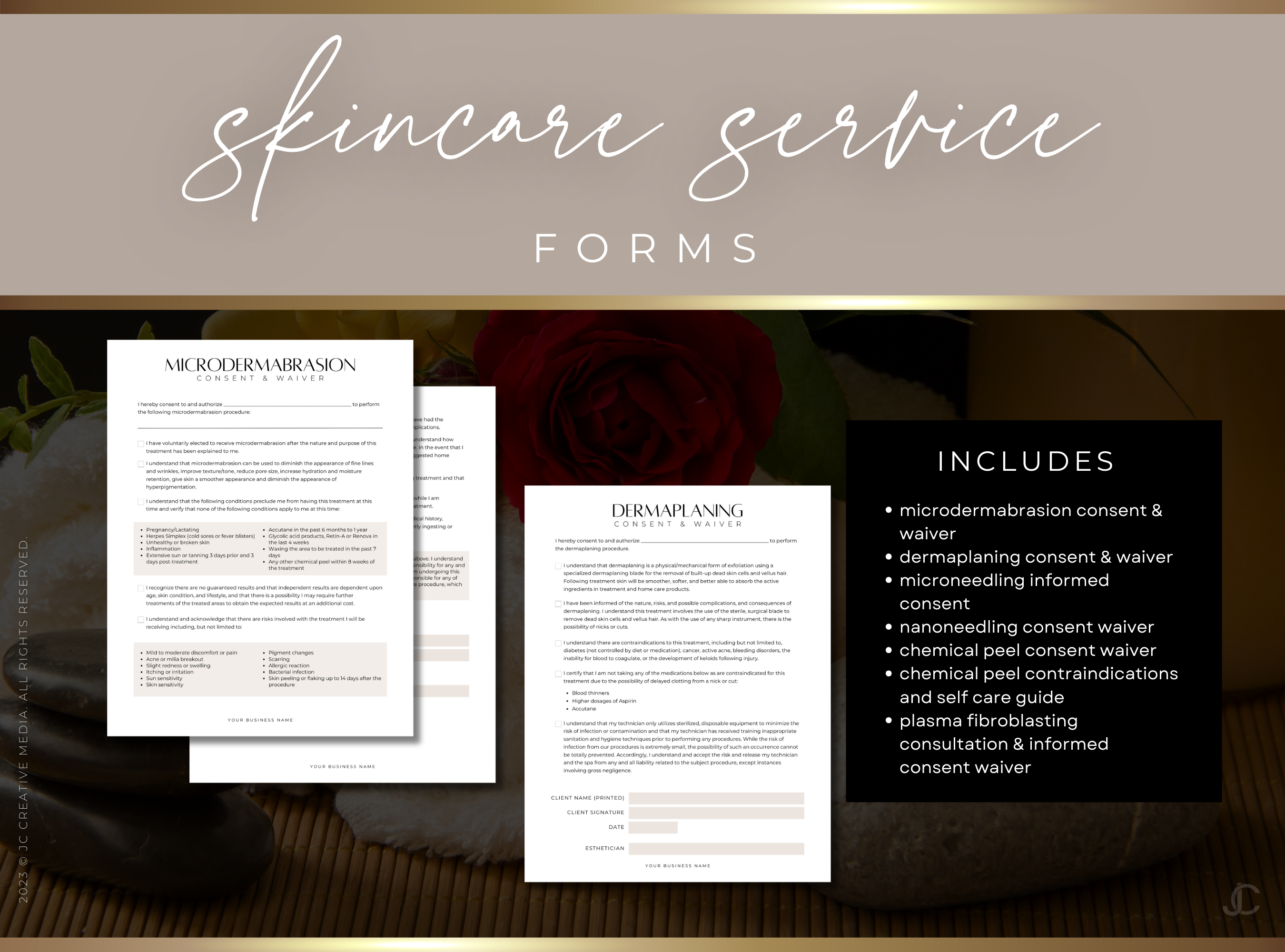 Esthetics Forms for Estheticians & Med Spas (Canva Templates) | Aesthete Collection™ Luxury Edition