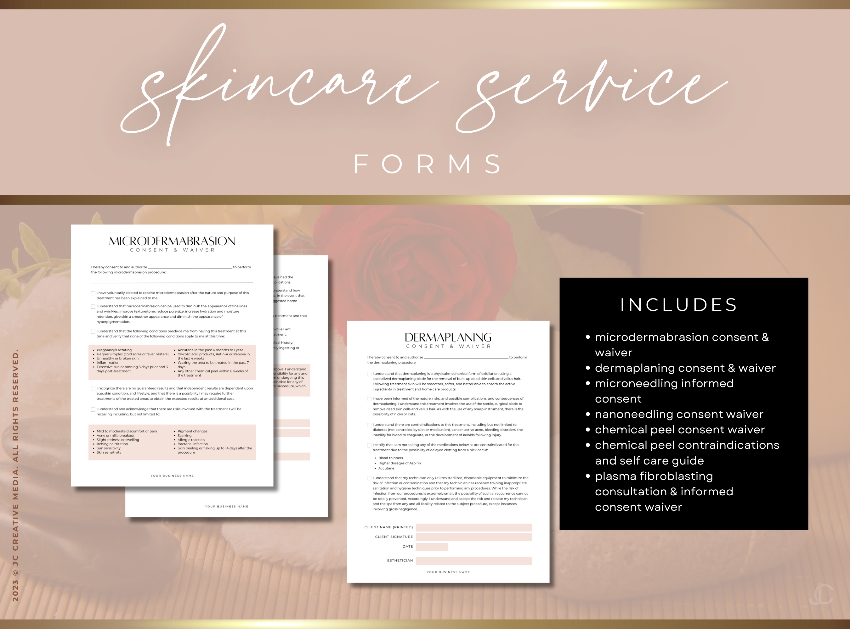 Esthetics Forms for Estheticians & Med Spas (Canva Templates) | Aesthete Collection™ Nudes Edition