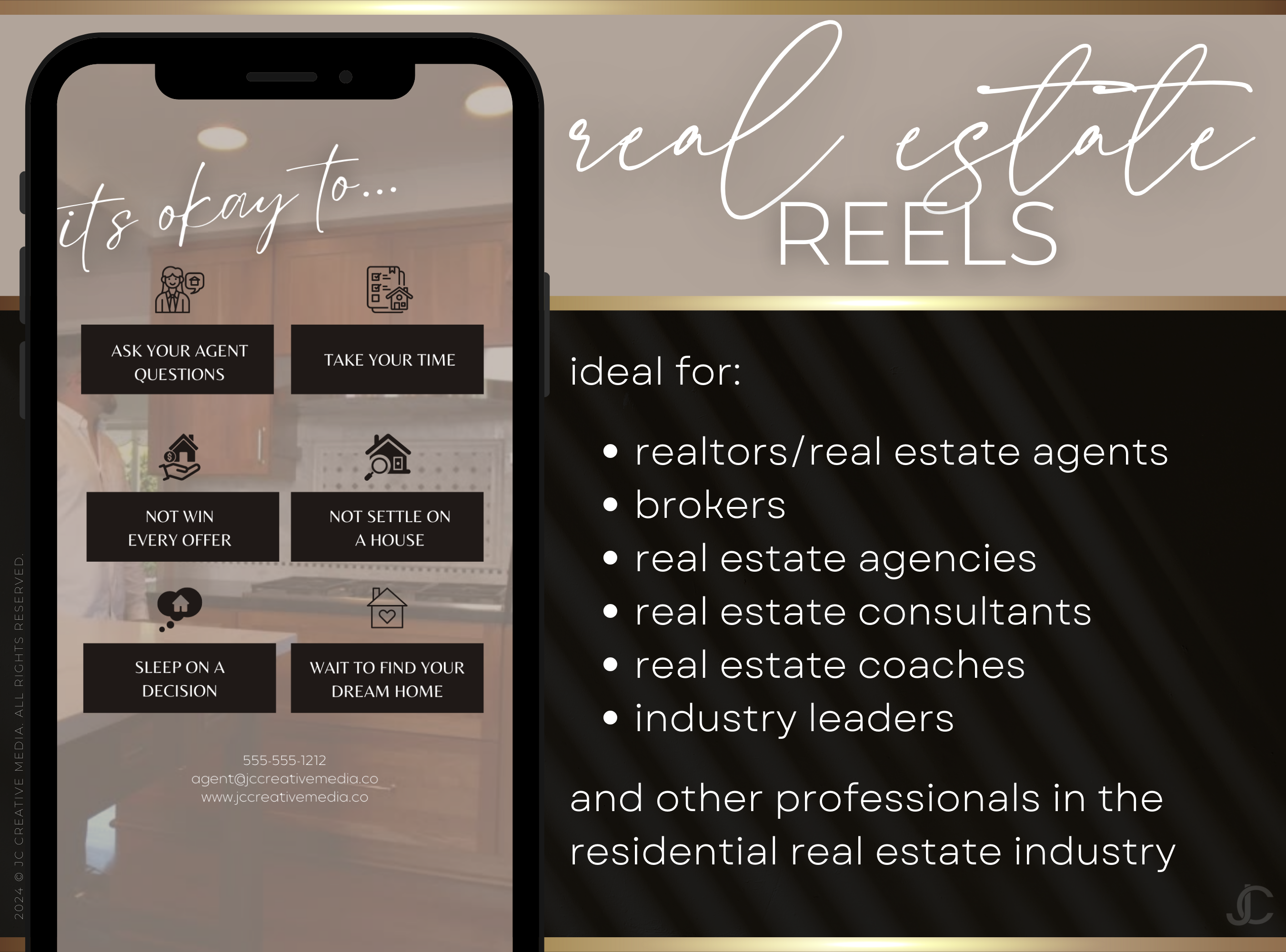 21 Real Estate Marketing Reels Posts: VOL. 3 (Canva Video Templates) | Estate Collection™ Luxe Edition