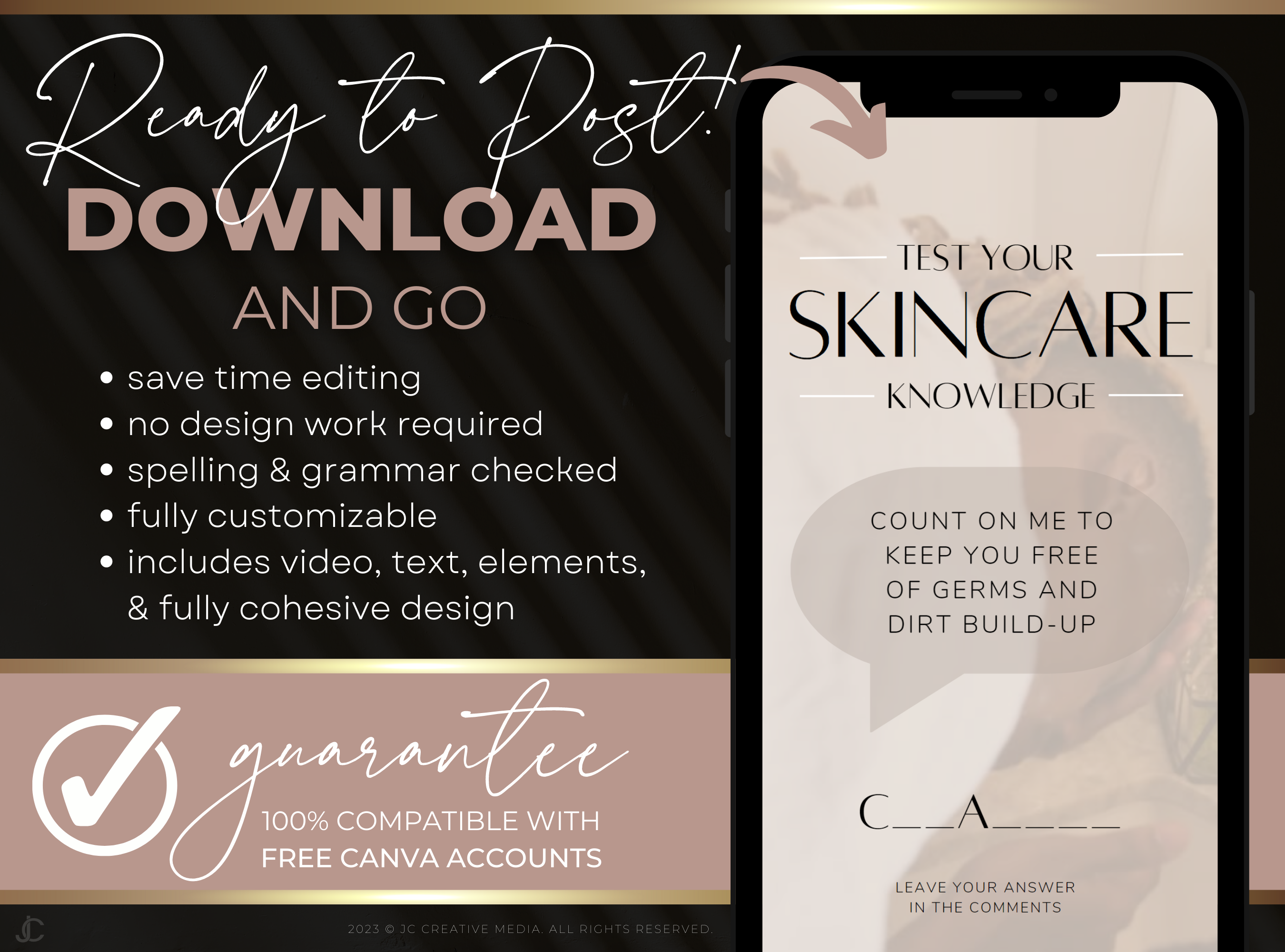 21 Spa/Esthetician Skincare Marketing Reels Posts (Canva Video Templates) | Aesthete Collection™ Rose Gold Edition