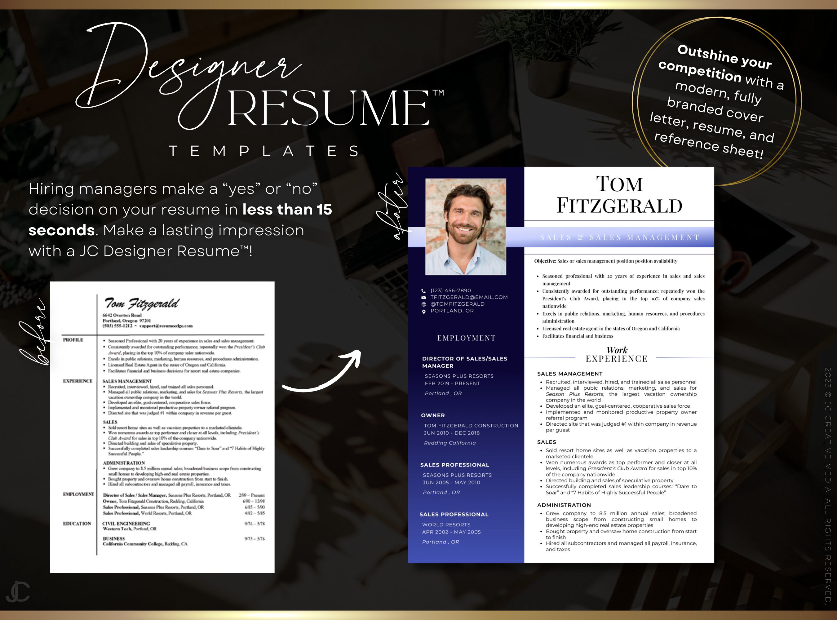 Designer Resume™ Suite (Canva Templates) | Pro Collection™ Sapphire Edition