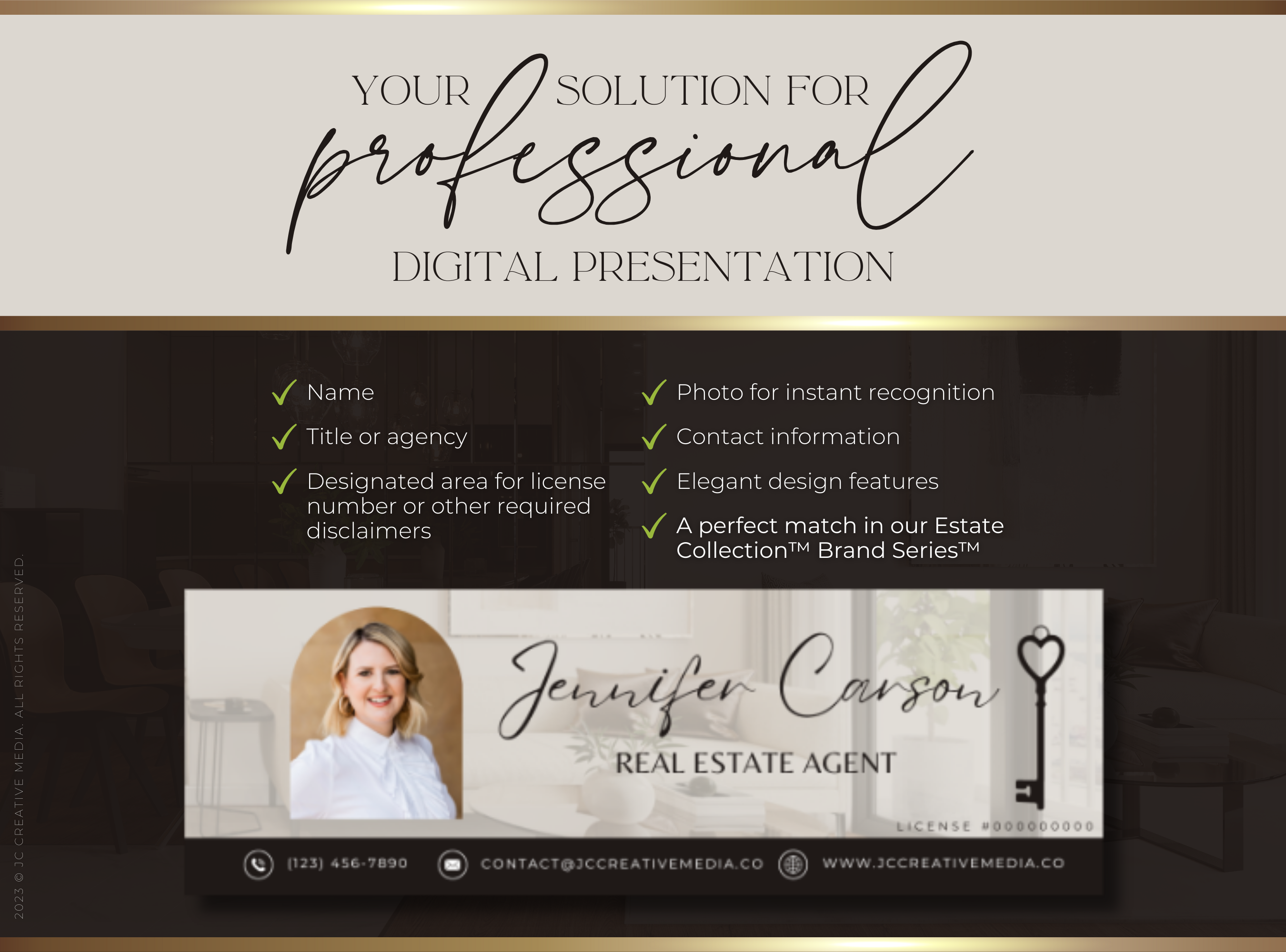 Realtor Email Signature Canva Templates | Estate Collection™ Luxe Edition