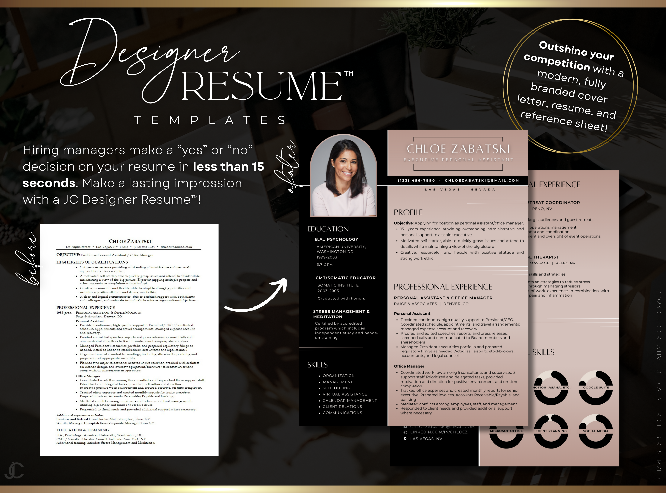 Designer Resume™ Suite (Canva Templates) | Aesthete Collection™ Rose Gold Edition