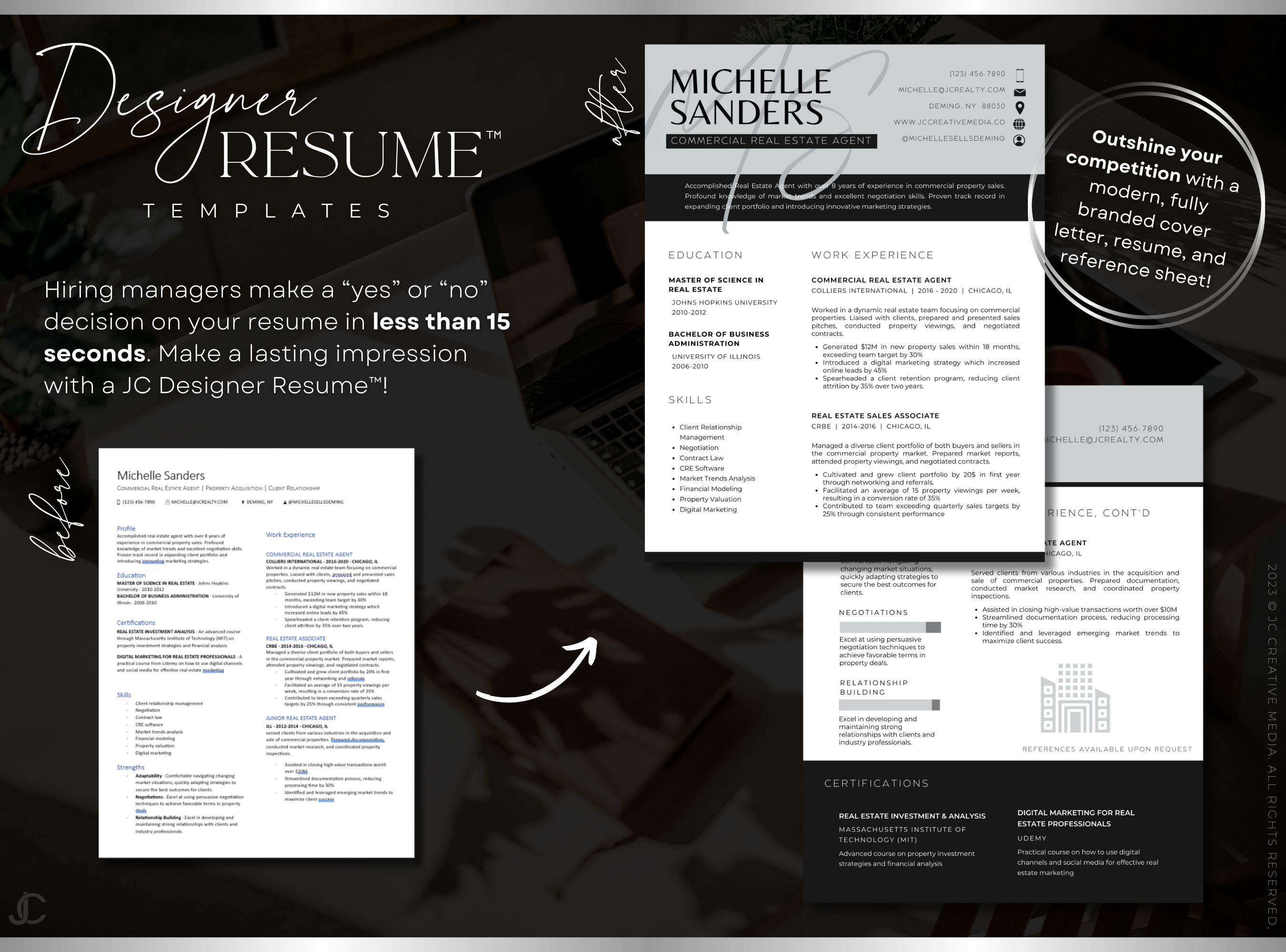 Designer Resume™ Suite (Canva Templates) | Estate Collection™ Modern Edition